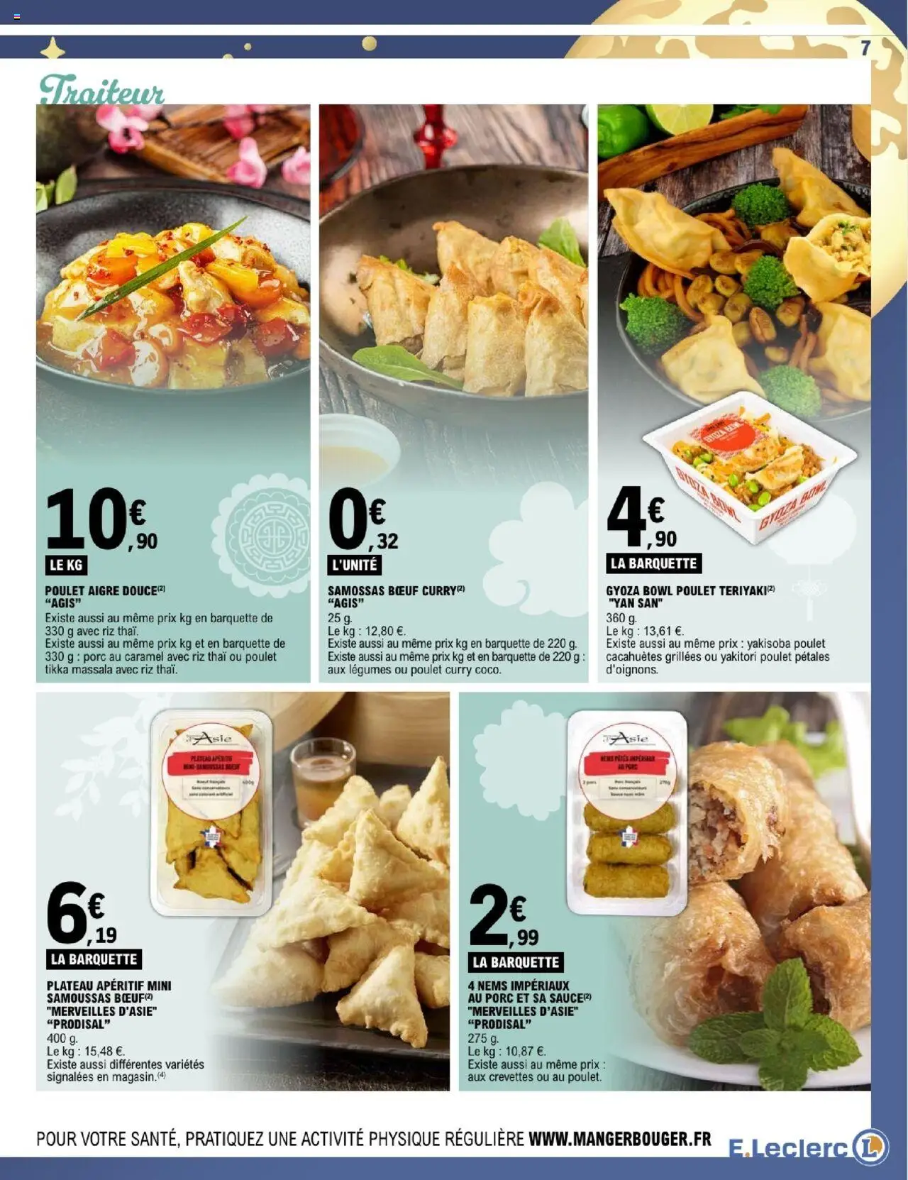 {H1} | Page: 7 | Produits: Plateau, Crevettes, Porc, Pâtes