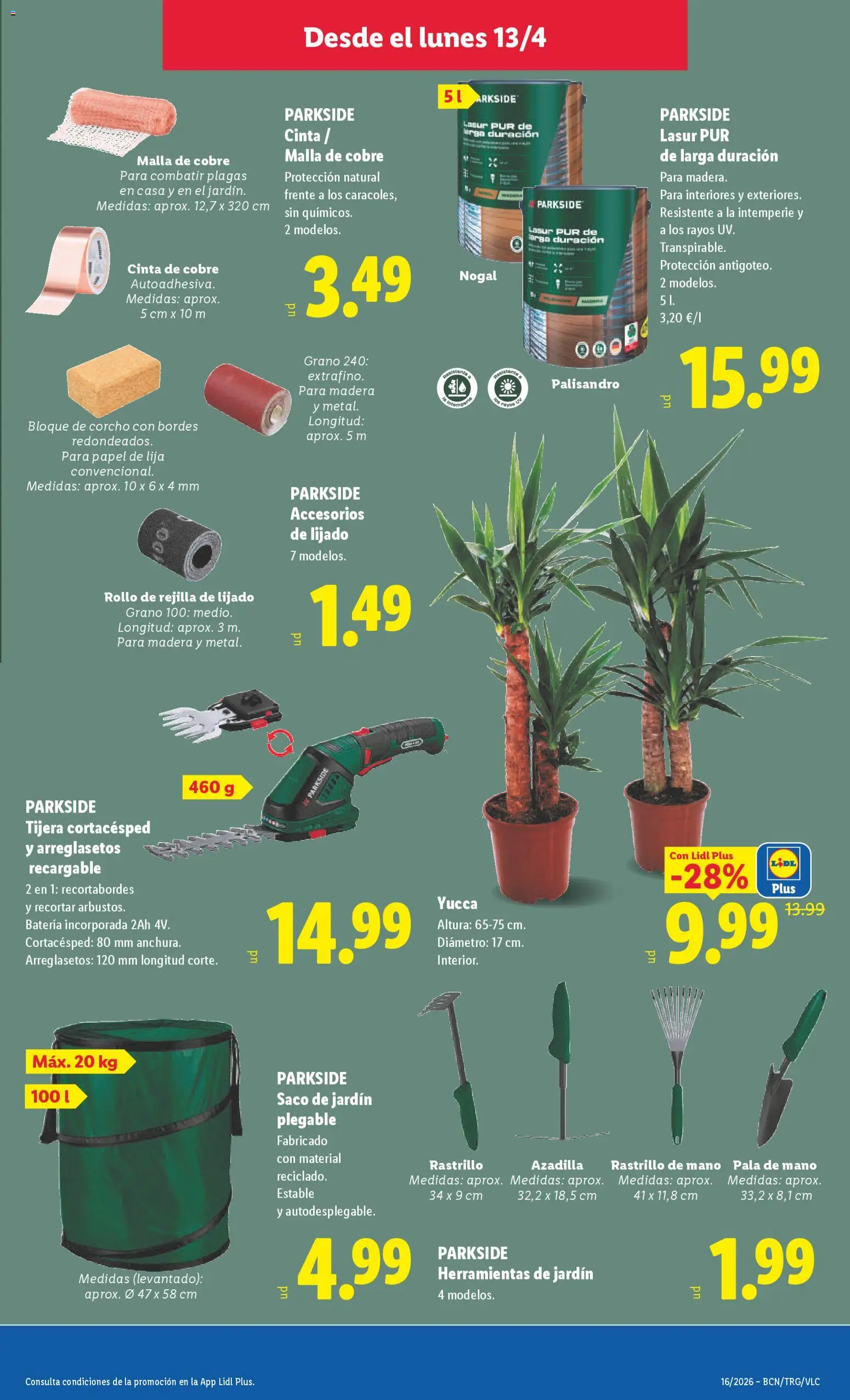 Lidl folleto de bazar │ válido desde el 13.04.2026 | Página: 15 | Productos: Rastrillo, Απολυμαντικό, Batería