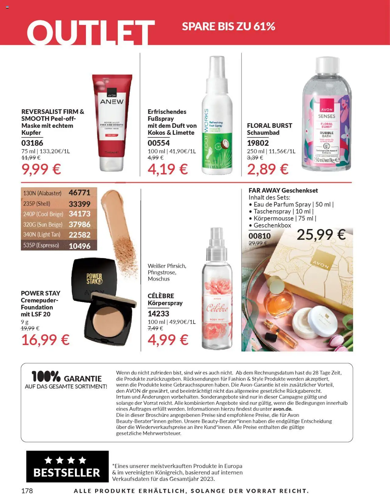 AVON Katalog Oktober 2025 – gültig ab 01.10.2025 | Seite: 180 | Produkte: Parfüm, Maske, Foundation, Fußspray