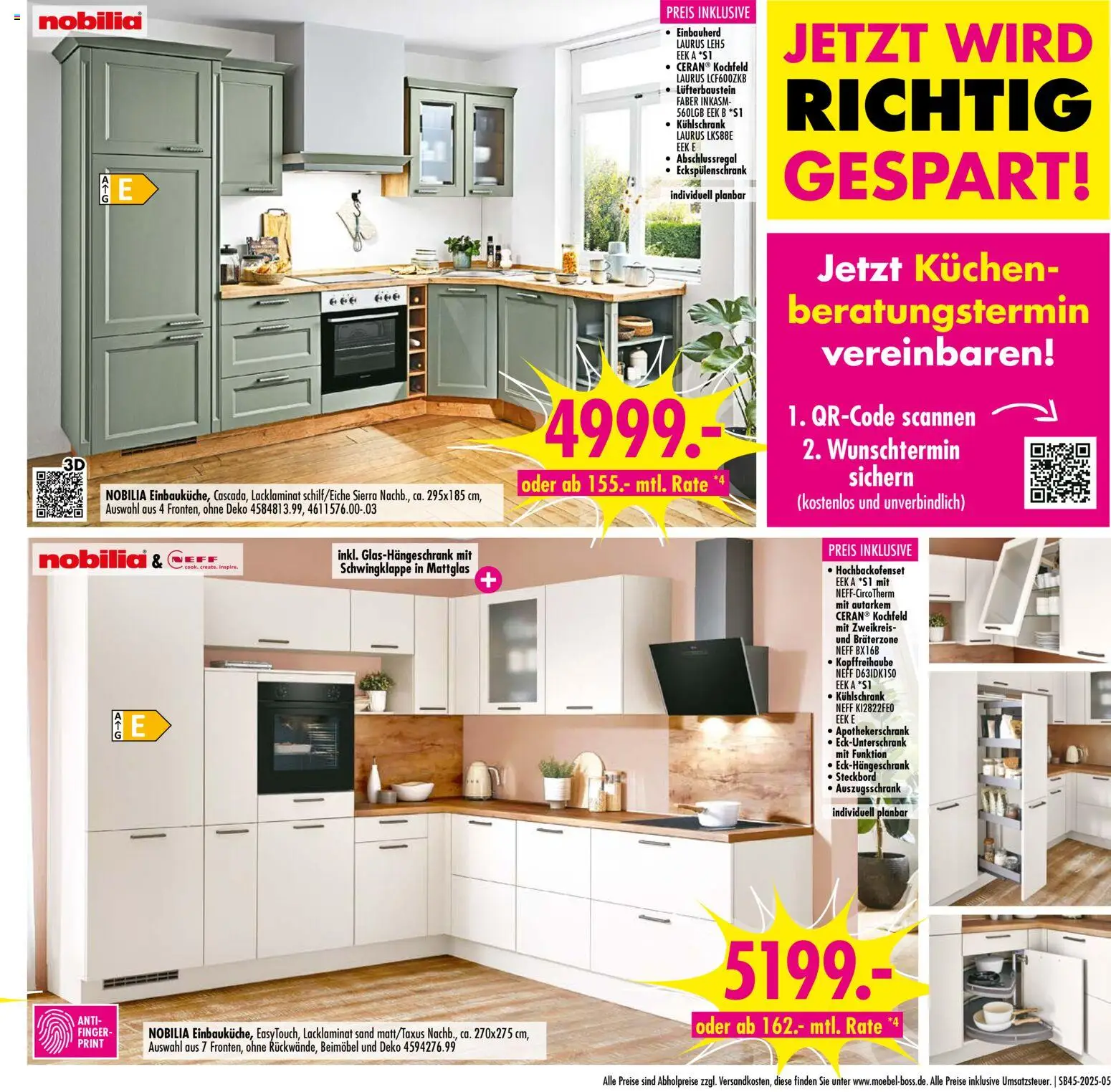 SB Möbel Boss Prospekt Gütersloh – gültig ab 01.11.2025 | Seite: 5 | Produkte: Neff, Kühlschrank, Kochfeld, Kuchen