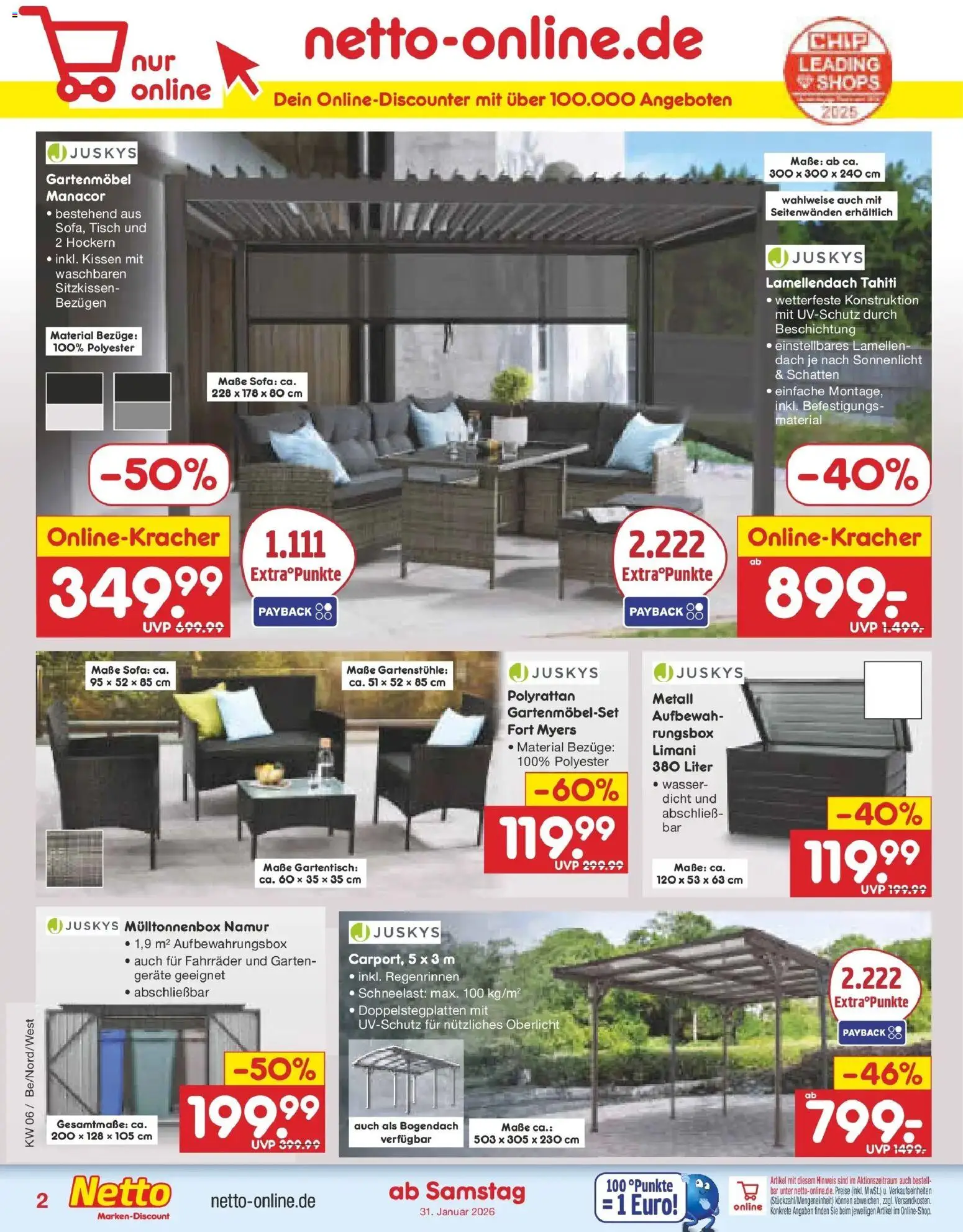 Netto Marken-Discount prospekt Kremmen	 – gültig ab 02.02.2026 | Seite: 24 | Produkte: Kissen, Tisch, Gartenmöbel, Wasser