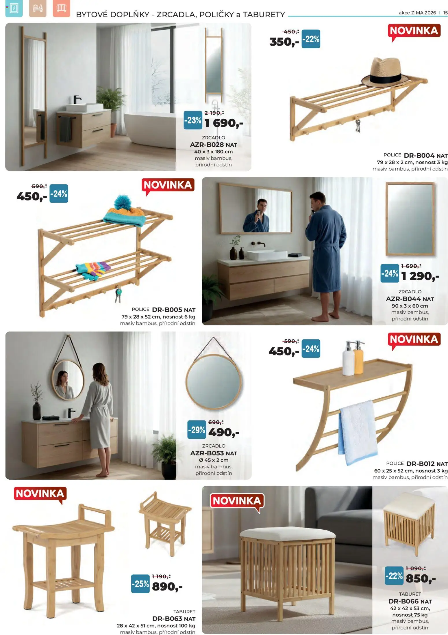 Jamall nábytek leták od 15.01.2026 | Strana: 15 | Produkty: Taburet, Police, Zrcadlo, Taburety