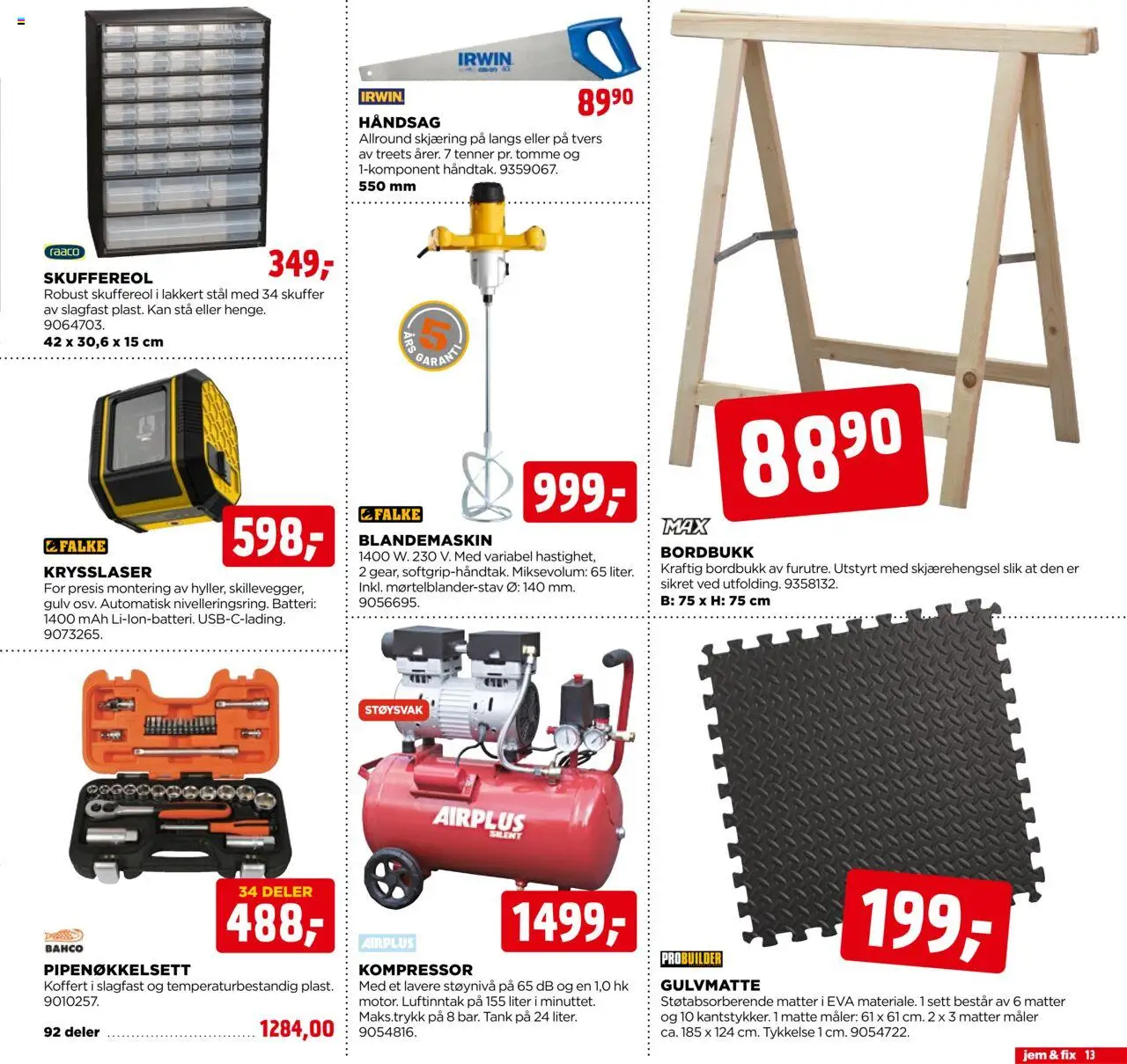  | Side: 13 | Produkter: Kompressor, Koffert, Суміш дитяча, Batteri