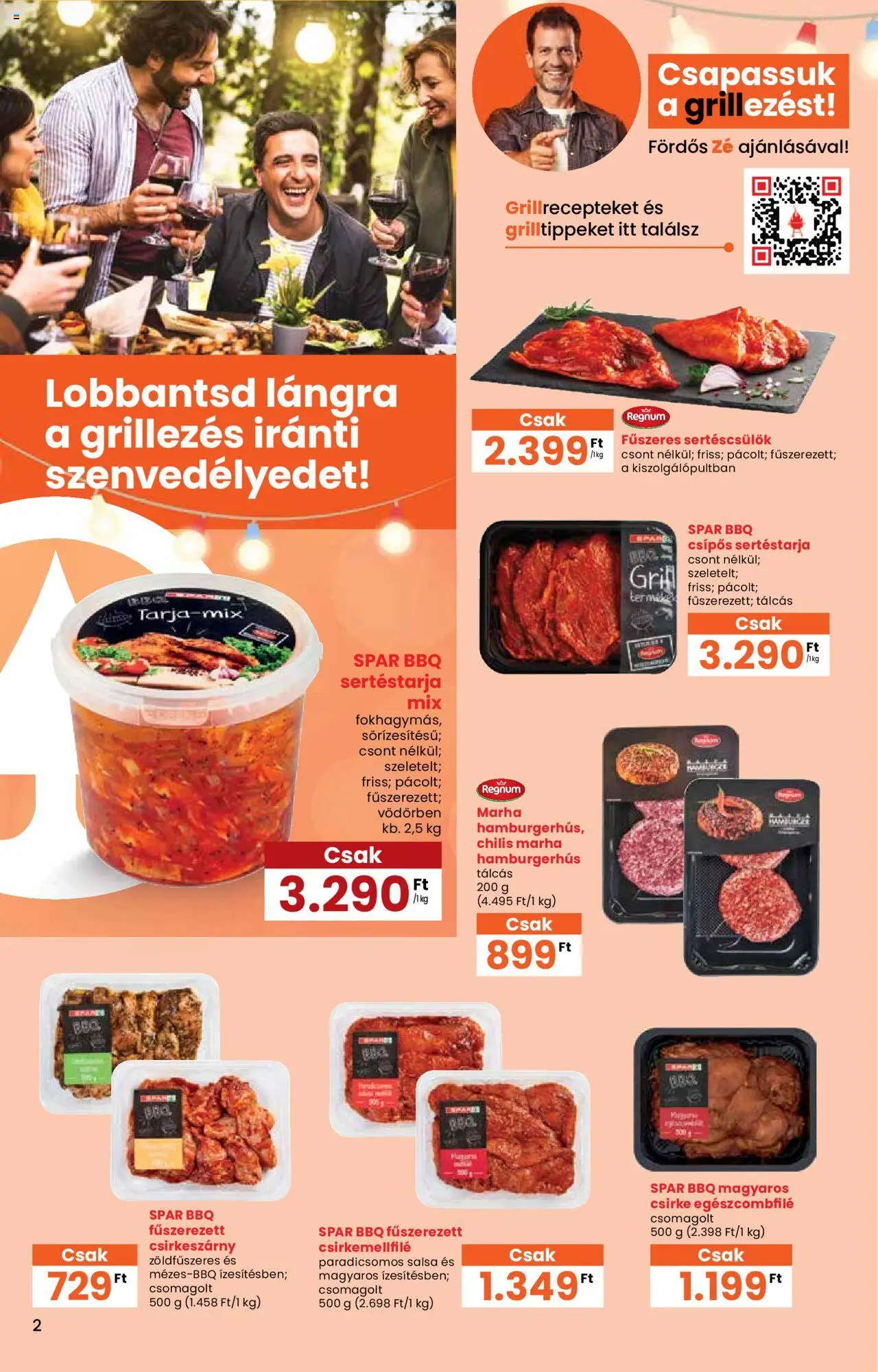 Interspar akciós ujság - amely érvényes a következő dátumtól: 05.06.2025 | Oldal: 2 | Termékek: Sertéstarja, Hamburger, Sertéscsülök, Paradicsomos salsa