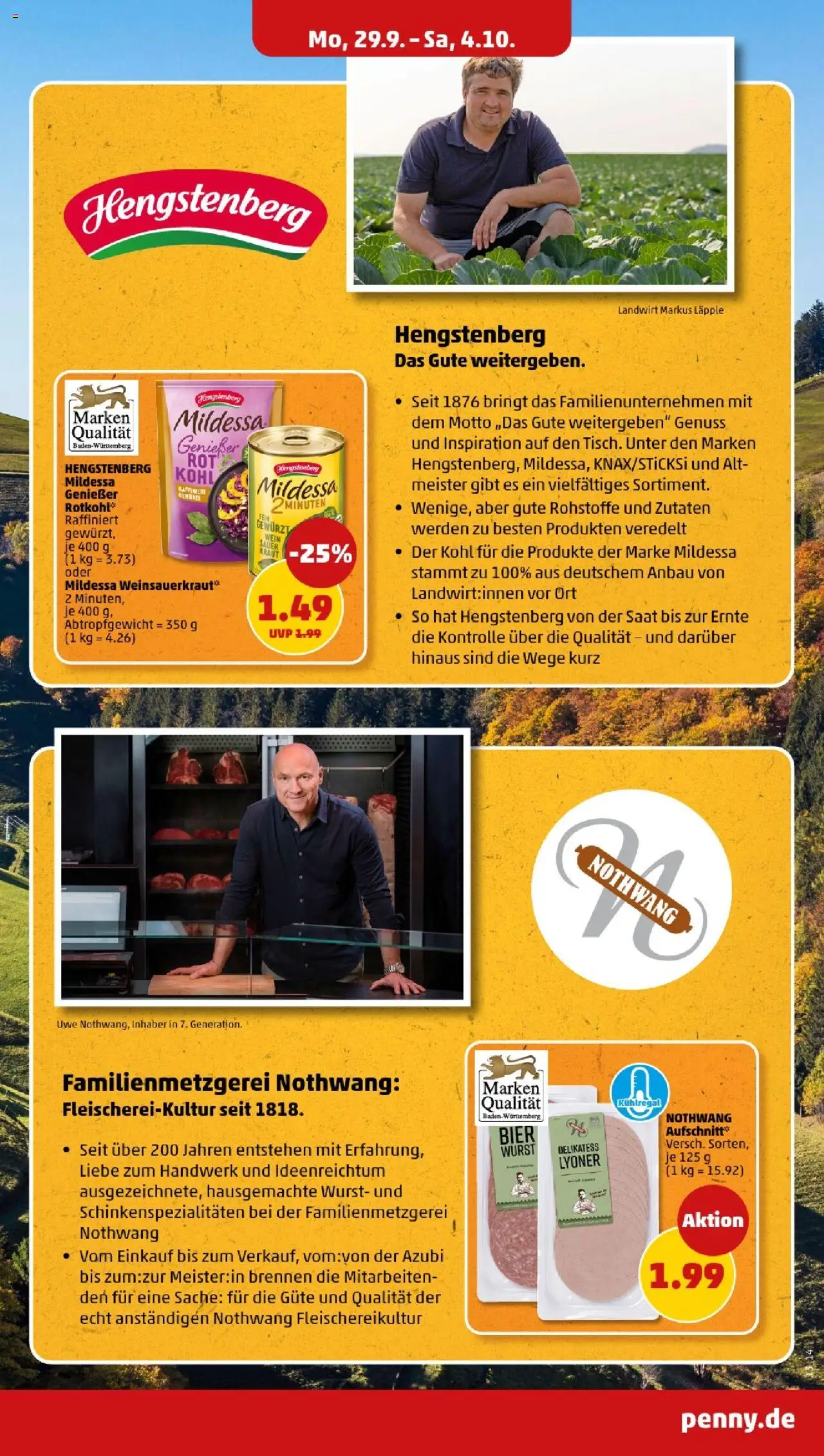 Penny - Baden-Württemberg – gültig ab 29.09.2025 | Seite: 15 | Produkte: Bier, Wurst, Kraut, Wein