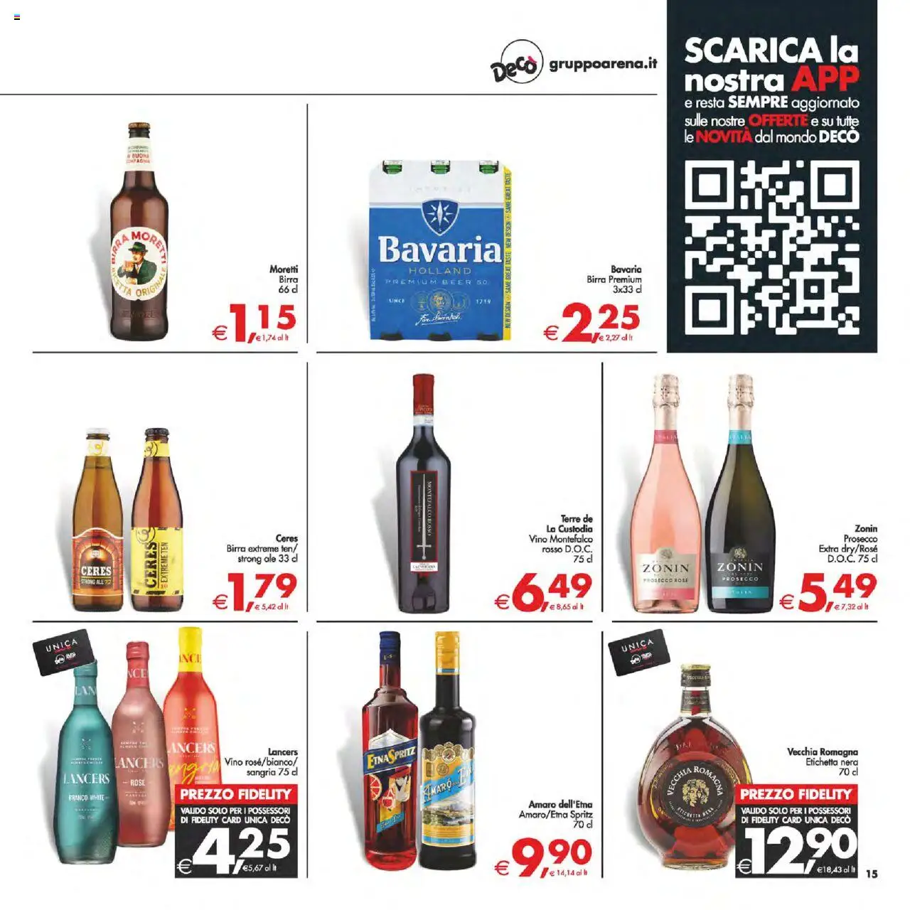 Volantino Decò del 12.09.2025 | Pagina: 15 | Prodotti: Birra, Prosecco, Ceres, Amaro