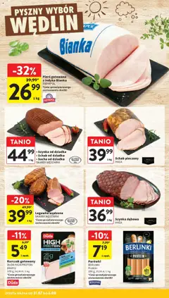Intermarche Gazetka od 31.07.2025 | Strona: 14 | Produkty: Schab, Parówki, Szynka, Schab pieczony