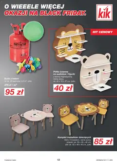Pogląd oferty "Kik Black Friday" - ważna od 17.11.2025 | Strona: 13 | Produkty: Figurki, Półka, Stół, Krzesło