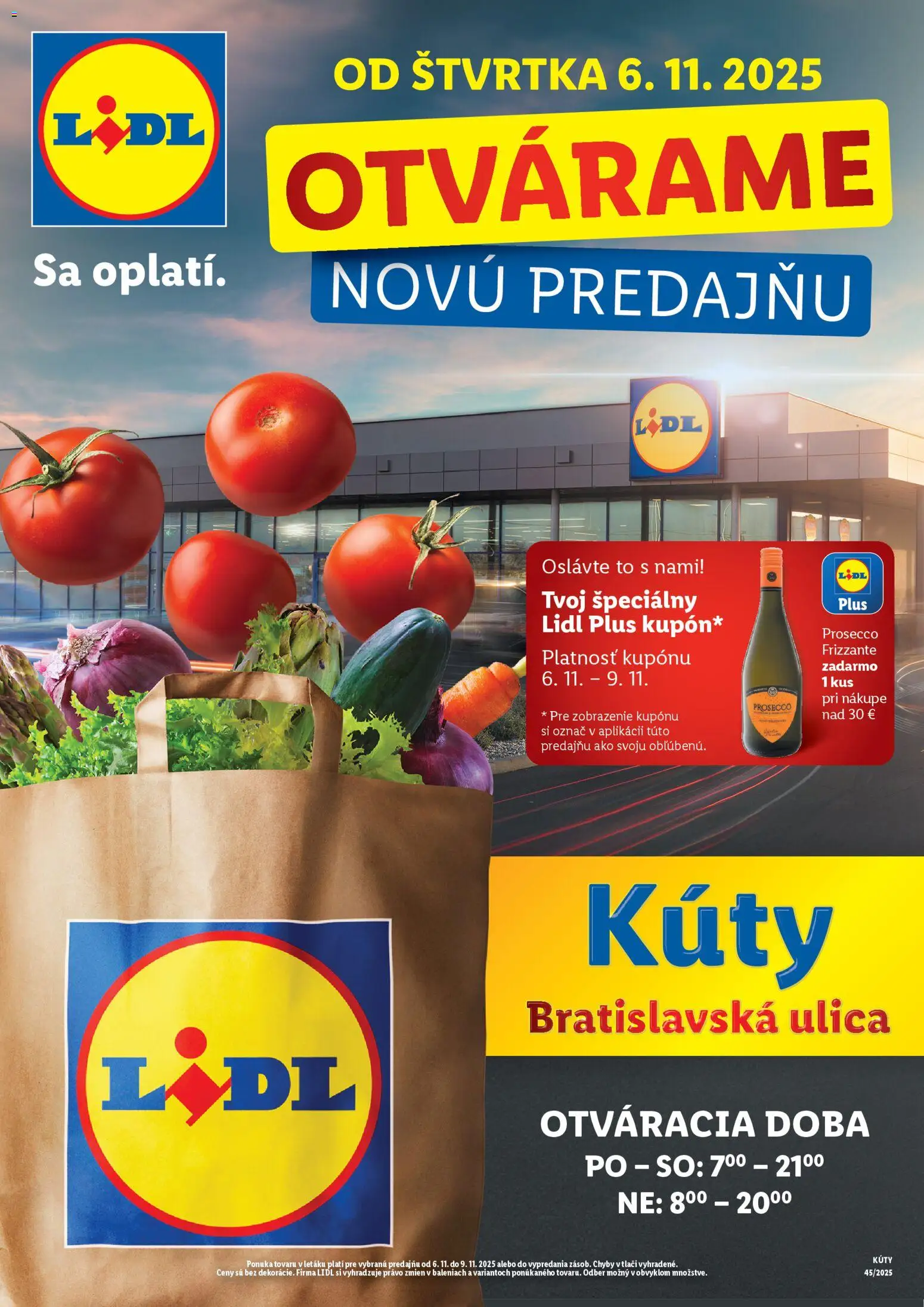 Nové Lidl akcie – leták je platný od 06.11.2025 | Strana: 1 | Produkty: Prosecco