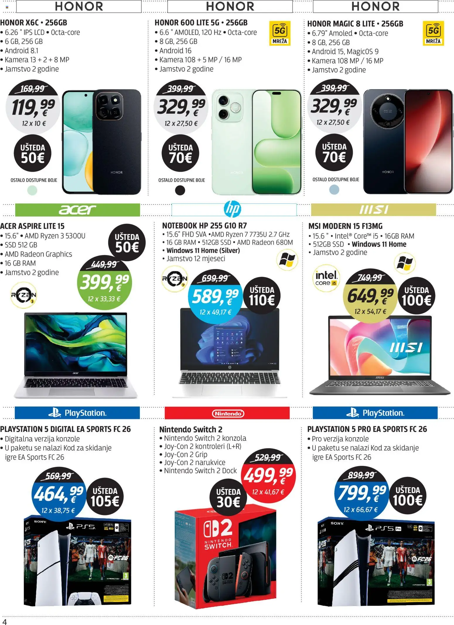 Centar Tehnike katalog | vrijedi od 13.04.2026 | Stranica: 4 | Proizvodi: Notebook, Playstation