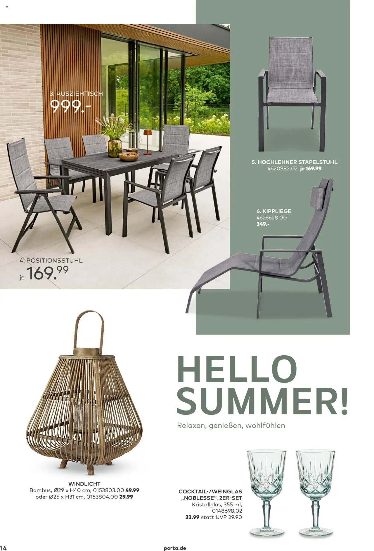 Porta! - Outdoor - Gartenmöbelkatalog 2025 - gültig ab dem 02.03.2025 | Seite: 14