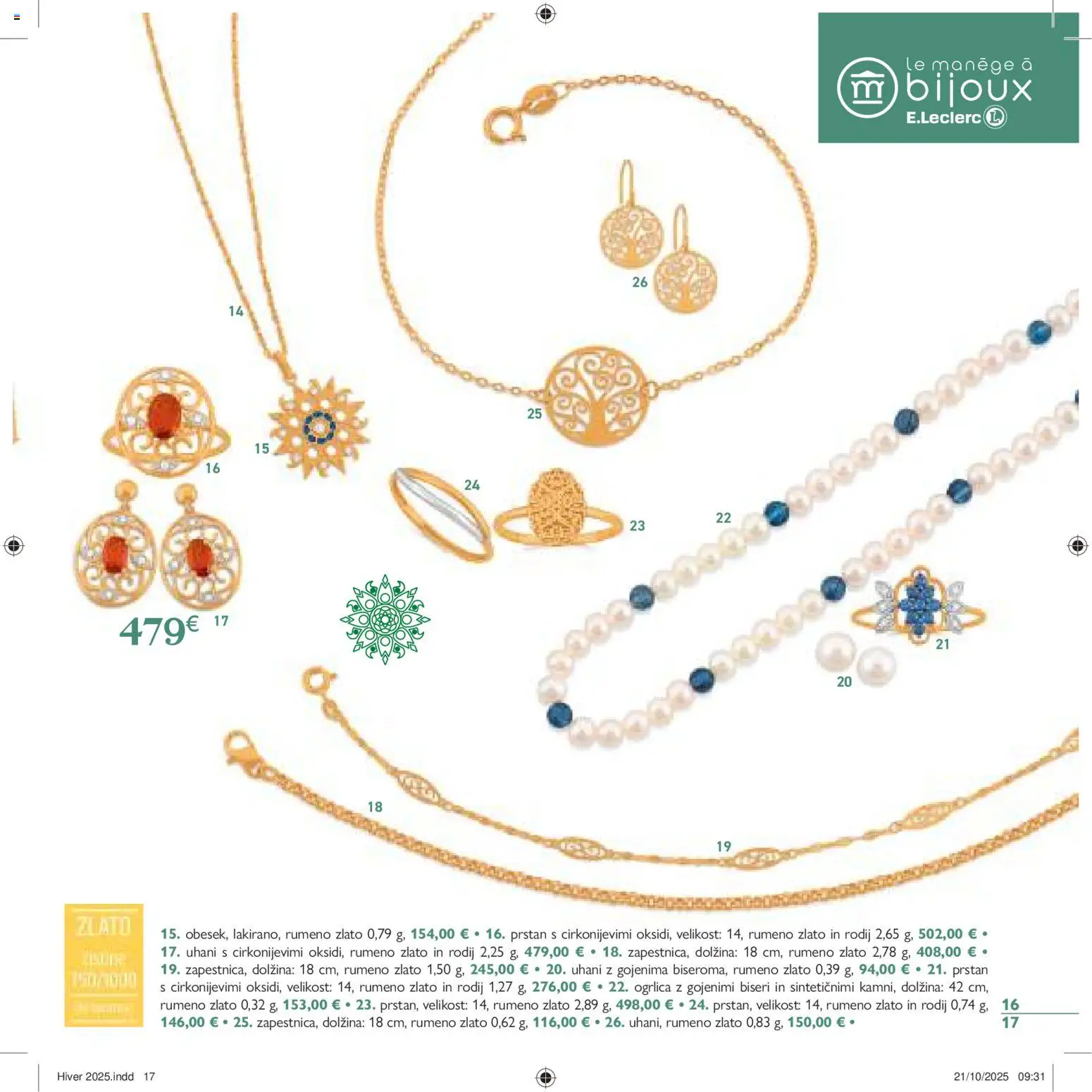 Novi E.leclerc katalog ponudbe – veljaven od 04.11.2025 | Stran: 17 | Izdelki: Prstan, Uhani
