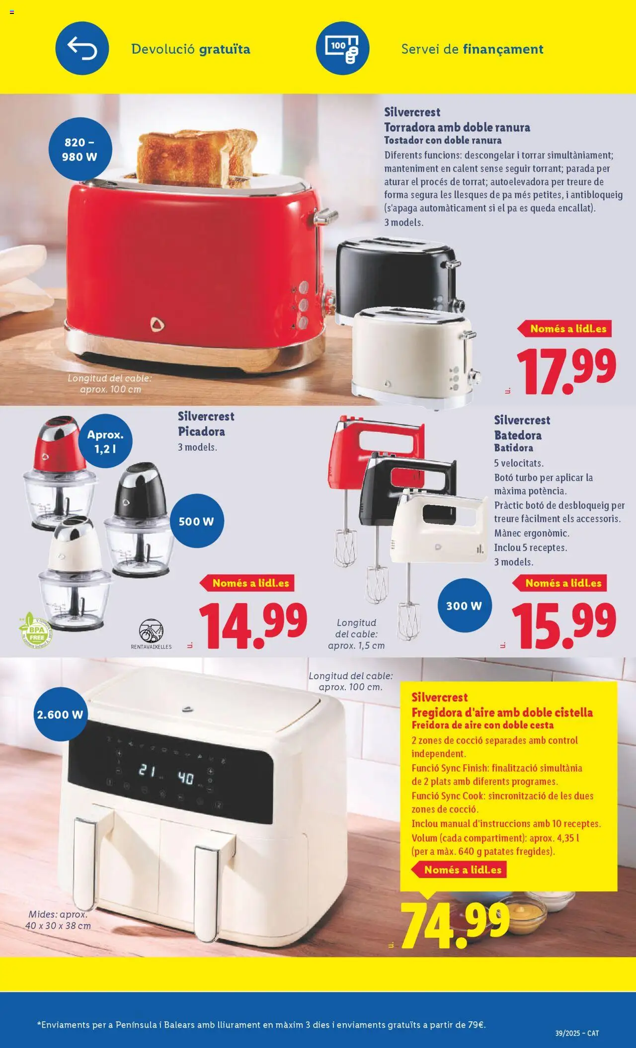 Lidl folleto de bazar │ válido desde el 22.09.2025 | Página: 3 | Productos: Cable, Batidora, Tostador, Cesta