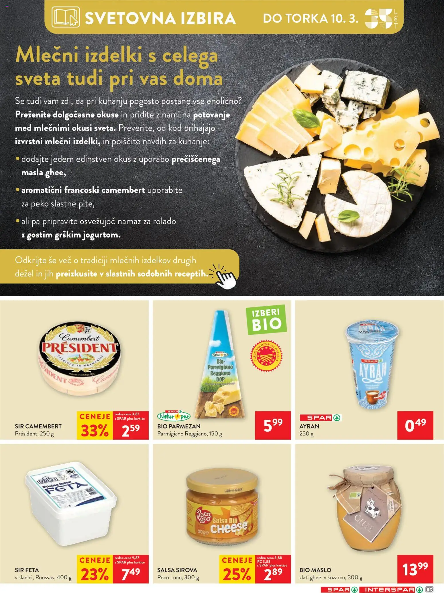 Novi Spar katalog ponudbe – veljaven od 04.03.2026 | Stran: 20 | Izdelki: Namaz, Maslo, Sir