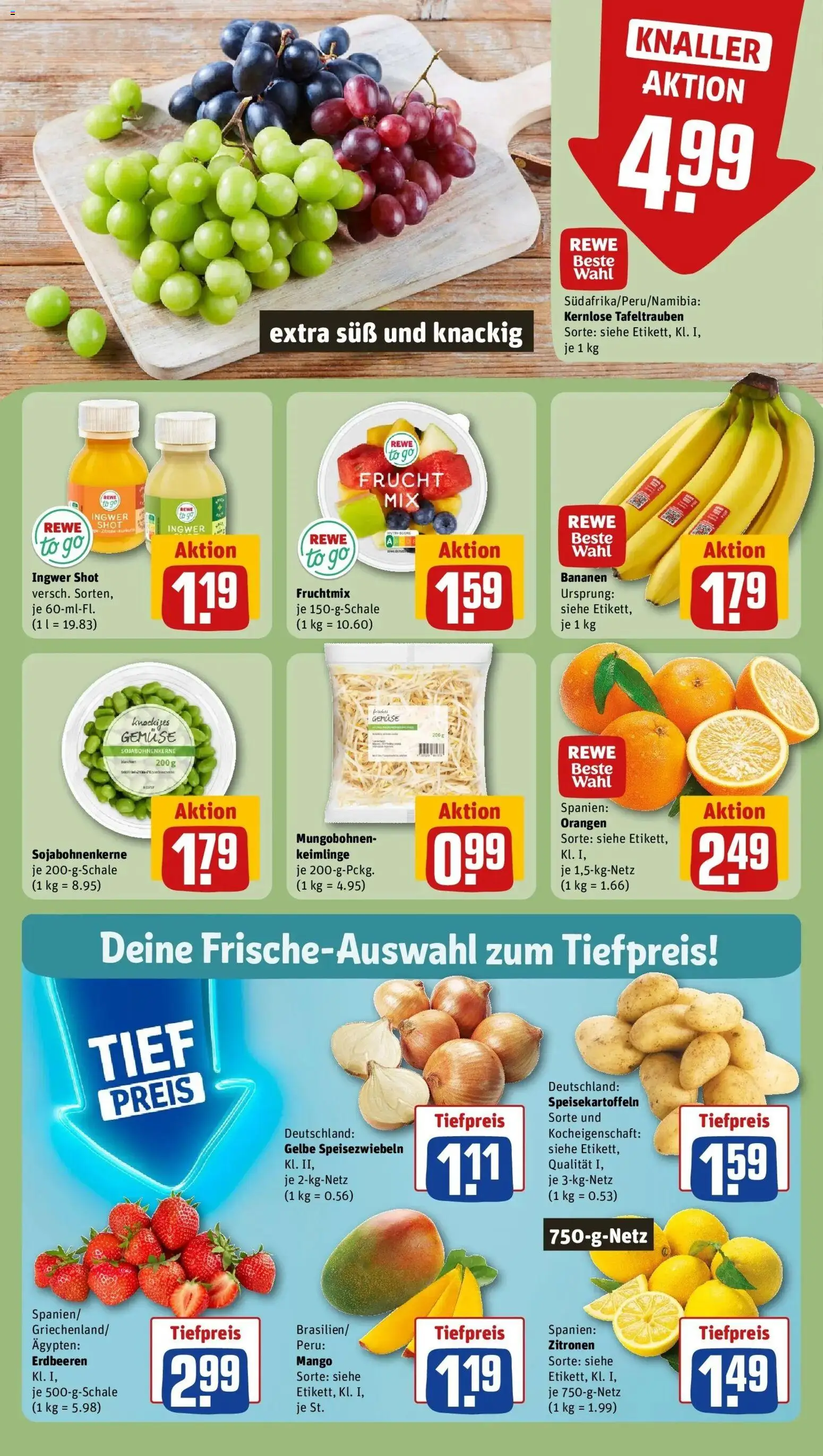 Rewe Prospekt Mülheim An Der Ruhr	 – gültig ab 15.03.2026 | Seite: 4 | Produkte: Bananen, Orangen, Gemüse, Erdbeeren