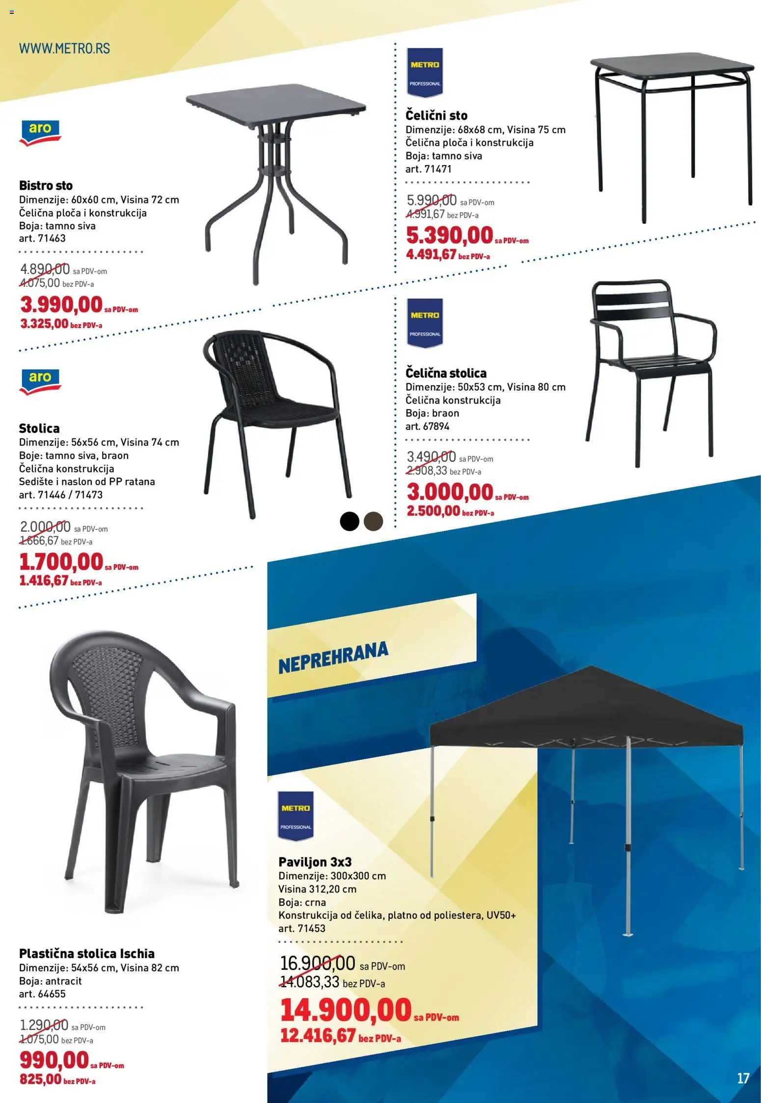 Metro katalog - važi od 19.02.2026 | Strana: 17 | Proizvode: Sto, Stolica