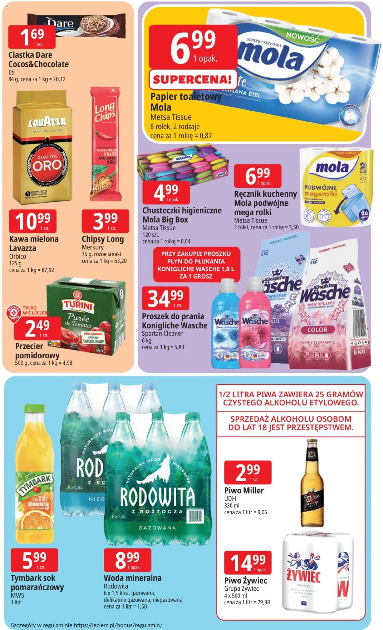 E.Leclerc Gazetka - Warszawa Jerozolimskie od 16.09.2025 | Strona: 3 | Produkty: Lavazza, Chusteczki higieniczne, Kawa, Woda