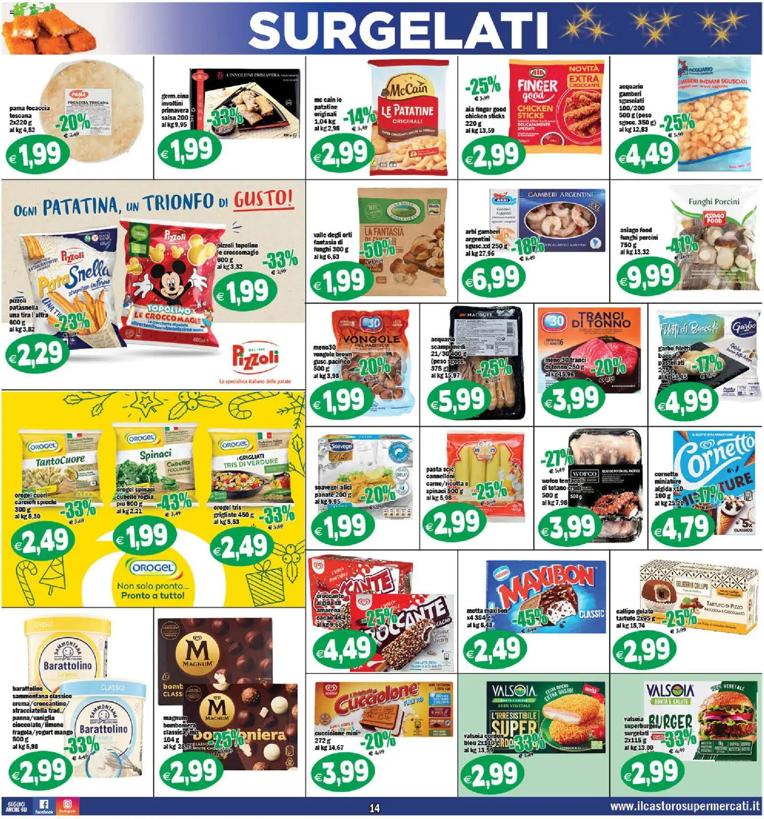 Volantino Il Castoro del 16.12.2025 | Pagina: 14 | Prodotti: Patatine, Gelato, Verdure, Stracciatella