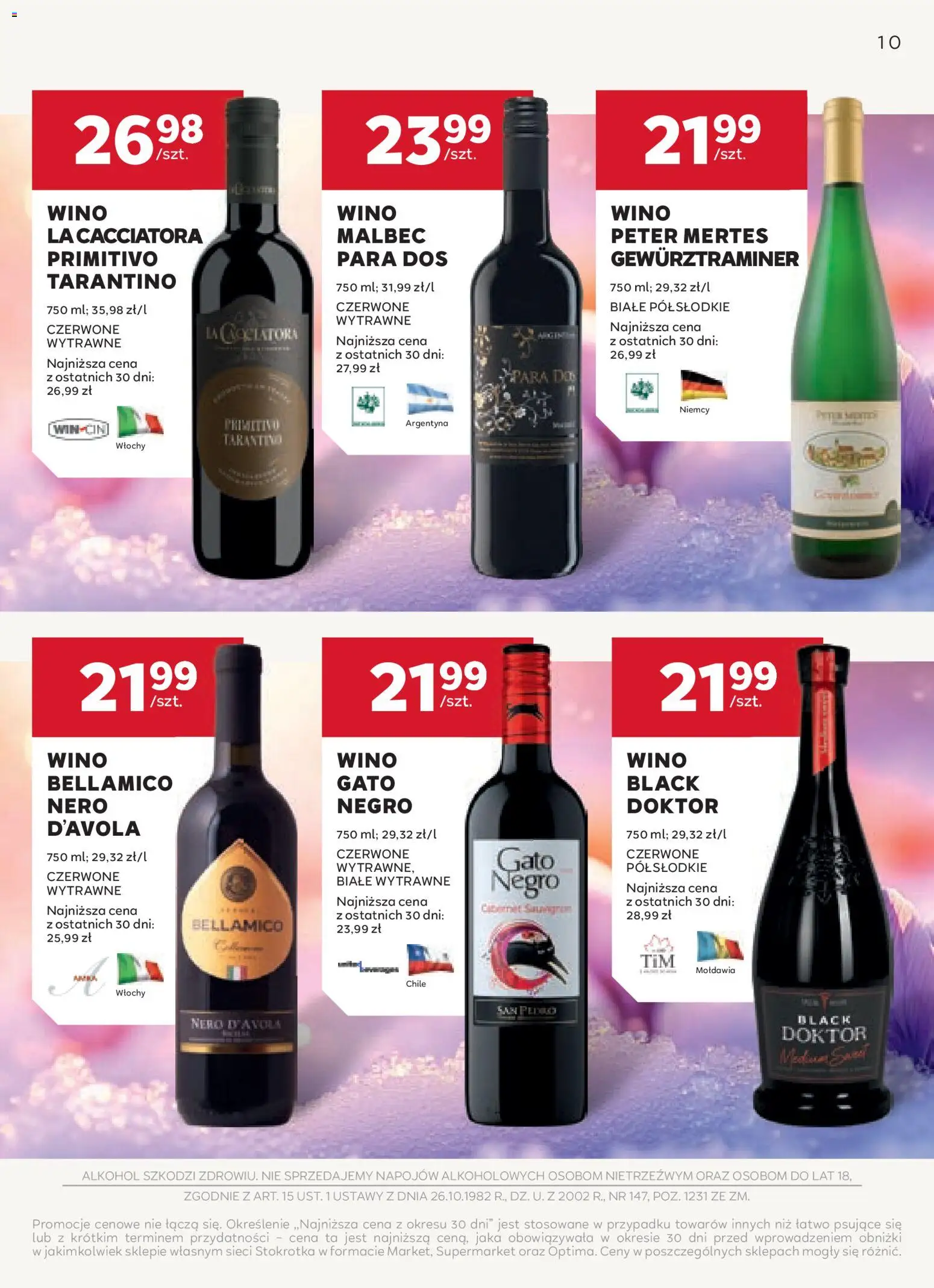 Stokrotka Gazetka - Oferta alkoholowa od 19.02.2026 | Strona: 10 | Produkty: Stokrotka, Wino, Alkohol