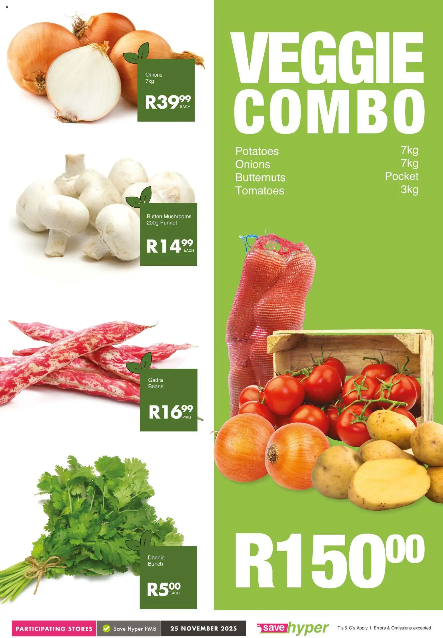 New Save catalogue – valid from 25.11.2025 | Page: 3 | Products: Mushrooms, Tomatoes, Potatoes, Onions