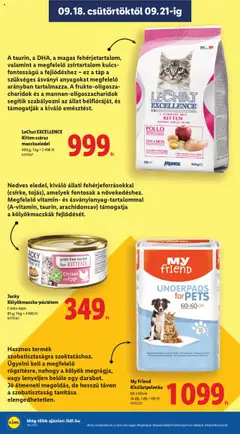 Lidl akciós ujság - amely érvényes a következő dátumtól: 18.09.2025 | Oldal: 36 | Termékek: Macskaeledel