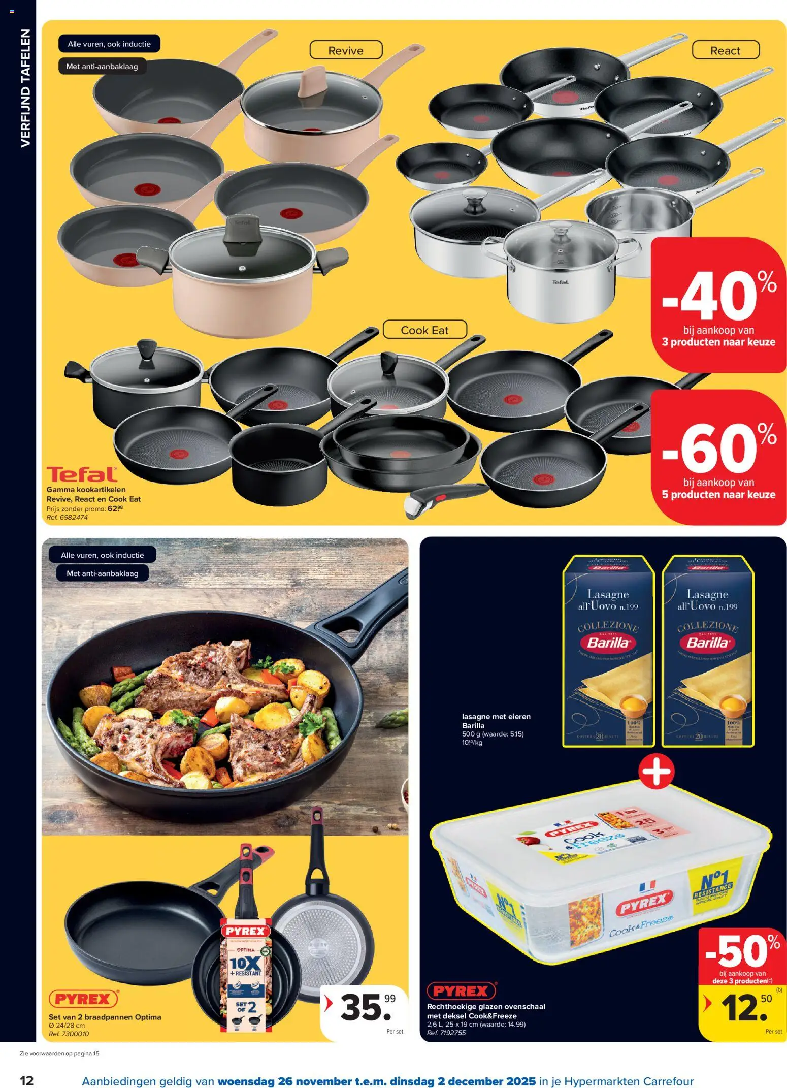 {H1} | Pagina: 12 | Producten: Lasagne, Graham liszt, Eieren