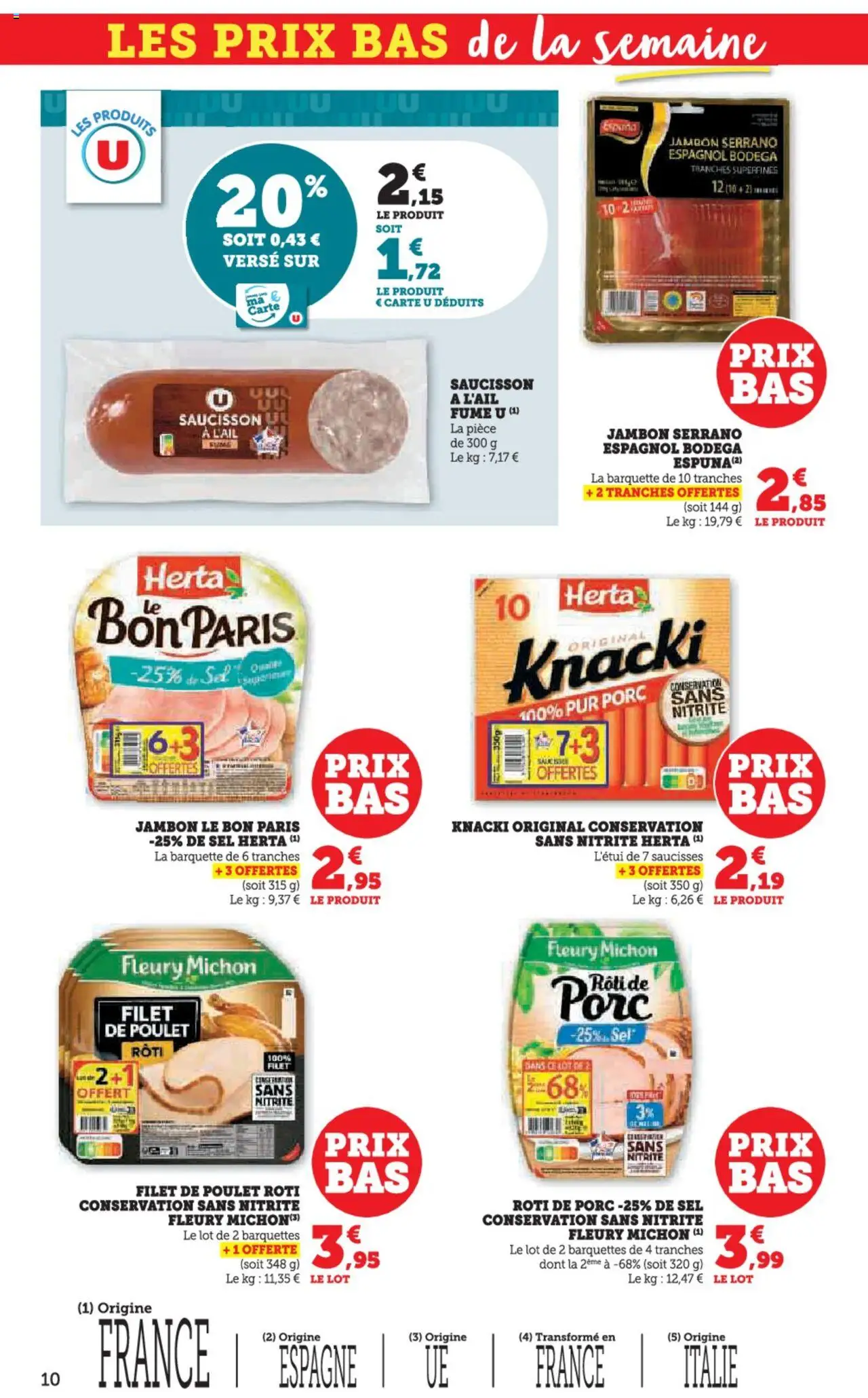  | Page: 10 | Produits: Saucisson, Sel, Jambon serrano, Porc