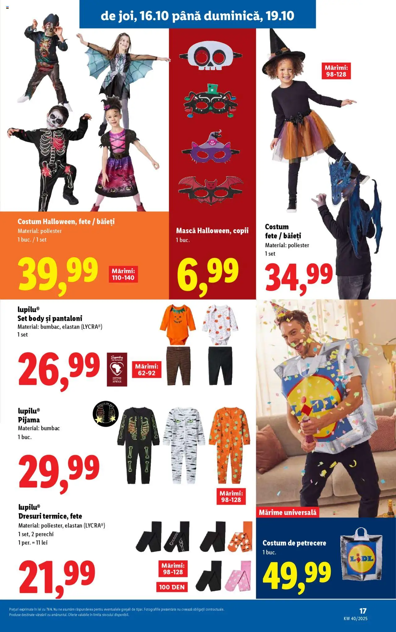 Noul catalog Lidl – valabil de la 13.10.2025 | Pagină: 17 | Produse: Body, Pantaloni, Costum