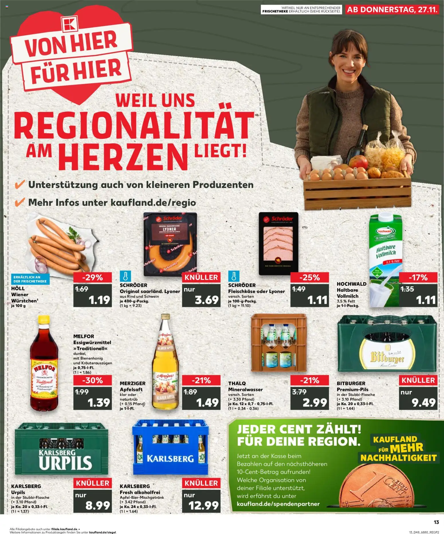 Kaufland prospekt Völklingen	 – gültig ab 27.11.2025 | Seite: 13 | Produkte: Bitburger, Theke, Apfelsaft, Apple