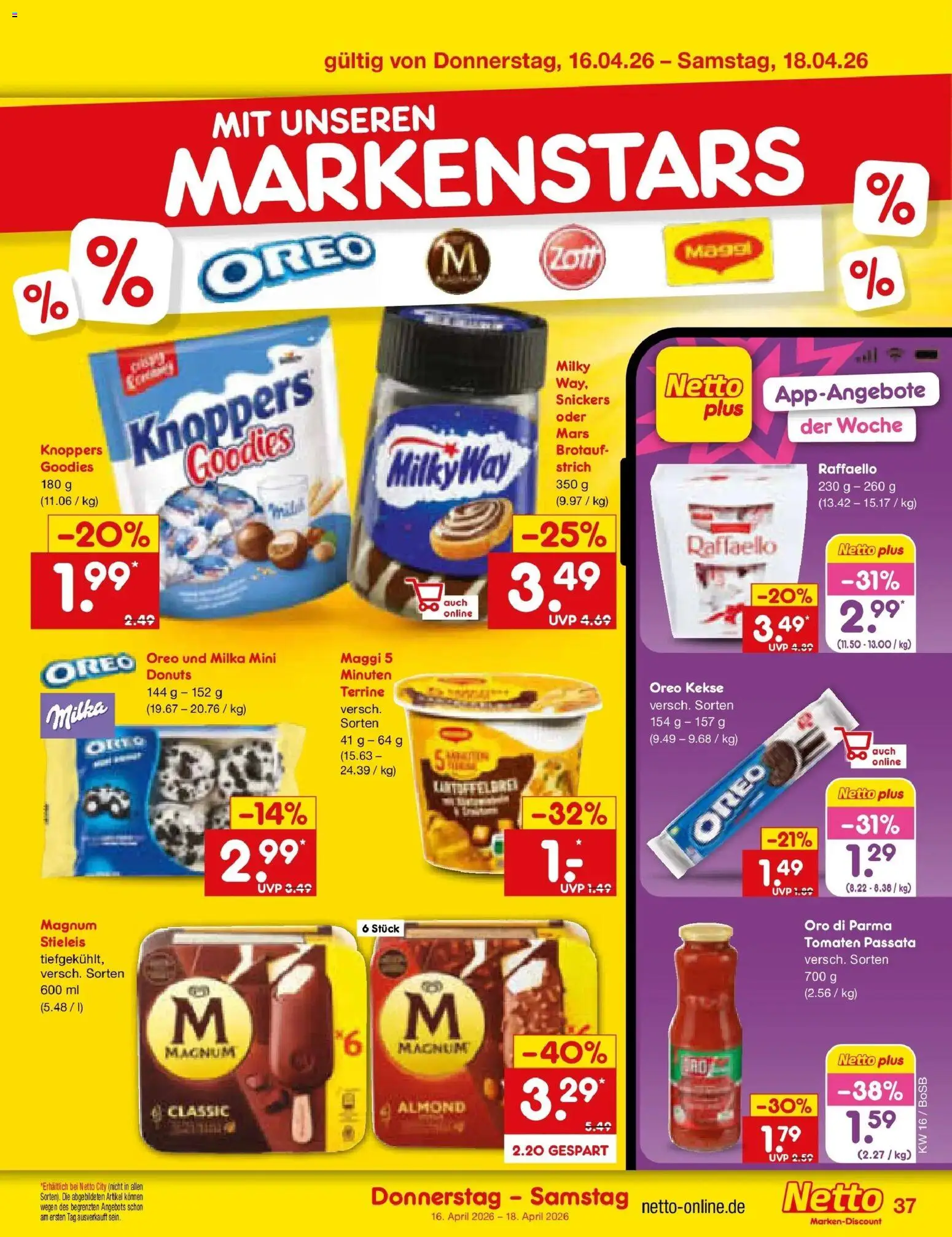 Netto Marken-Discount Prospekt Stadtlohn	 – gültig ab 13.04.2026 | Seite: 22 | Produkte: Raffaello, Maggi, Milka, Oro di parma