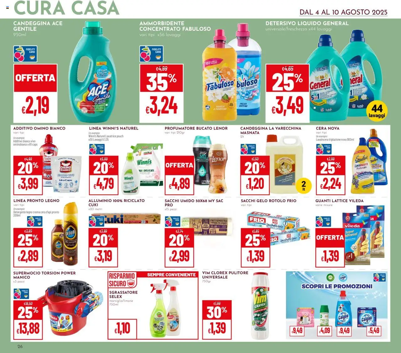 Volantino Pan del 04.08.2025 | Pagina: 26 | Prodotti: Detergente, Sgrassatore, Lavatrice, Alluminio