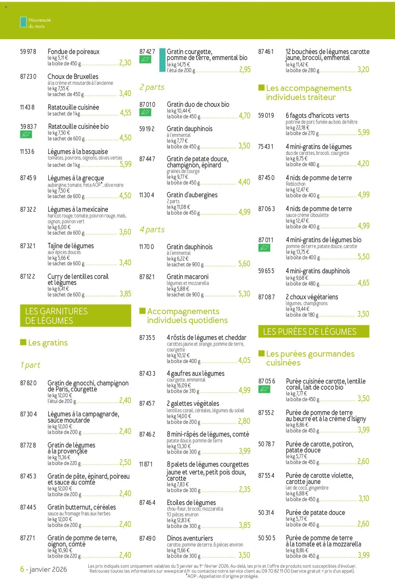 {H1} | Page: 6 | Produits: Olive, Pomme, Courgette, Fromage