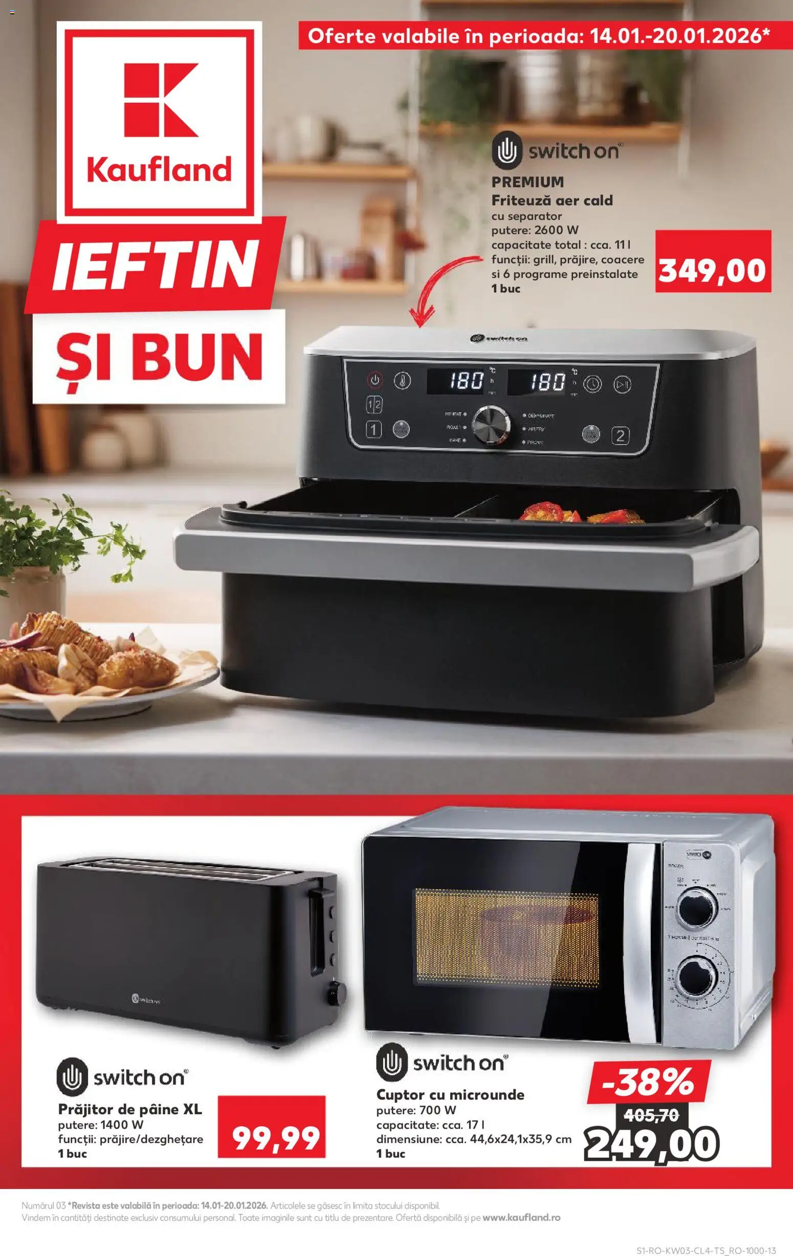 Noul catalog Kaufland – valabil de la 14.01.2026 | Pagină: 1 | Produse: Cuptor, Cuptor Cu Microunde, Toaster, Pâine