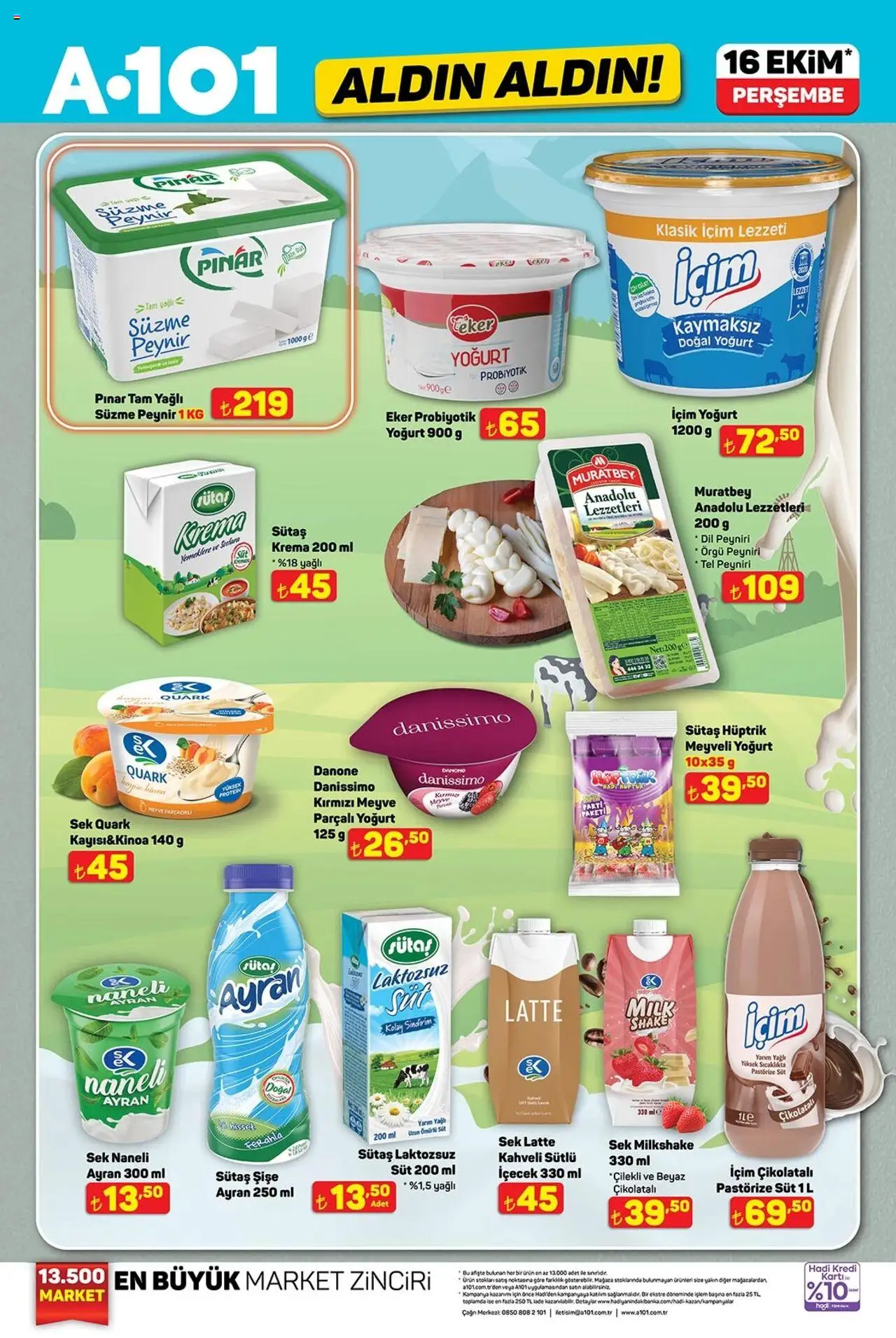 A101 Katalog Aldın Aldın - 16.10.2025 tarihinden itibaren geçerlidir | Sayfa: 1 | Ürünler: Peynir, Yoğurt, Meyve, Süzme peynir