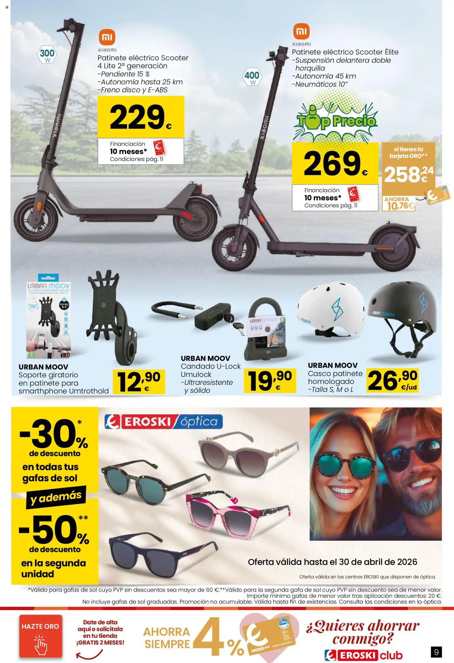 Eroski - Qué planazo │ válido desde el 26.03.2026 | Página: 9 | Productos: Horquilla, Patinete, Disco, Ελιές