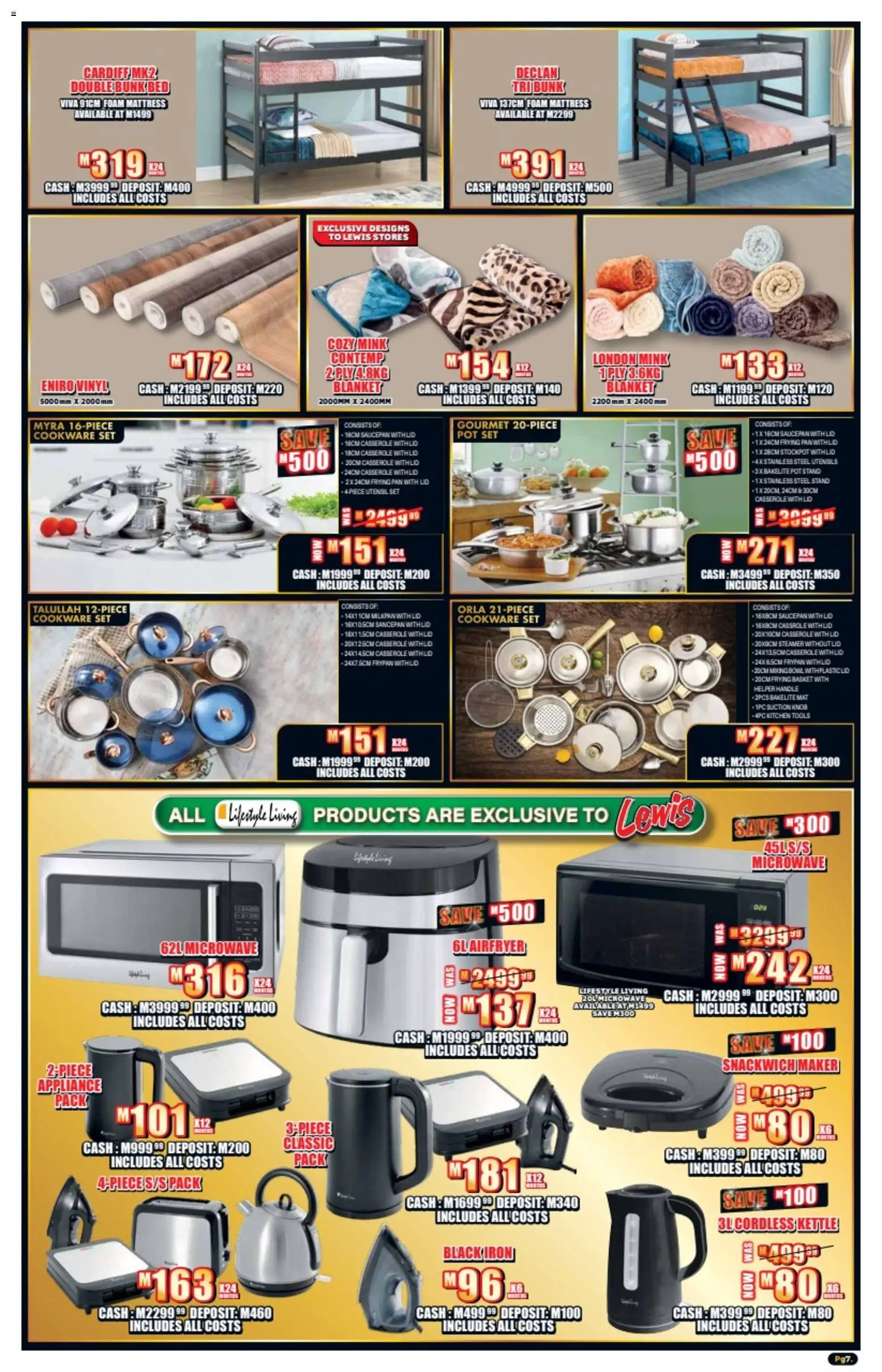 New Lewis Stores catalogue – valid from 23.02.2026 | Page: 7 | Products: Bed, Mattress, Blanket, Basket