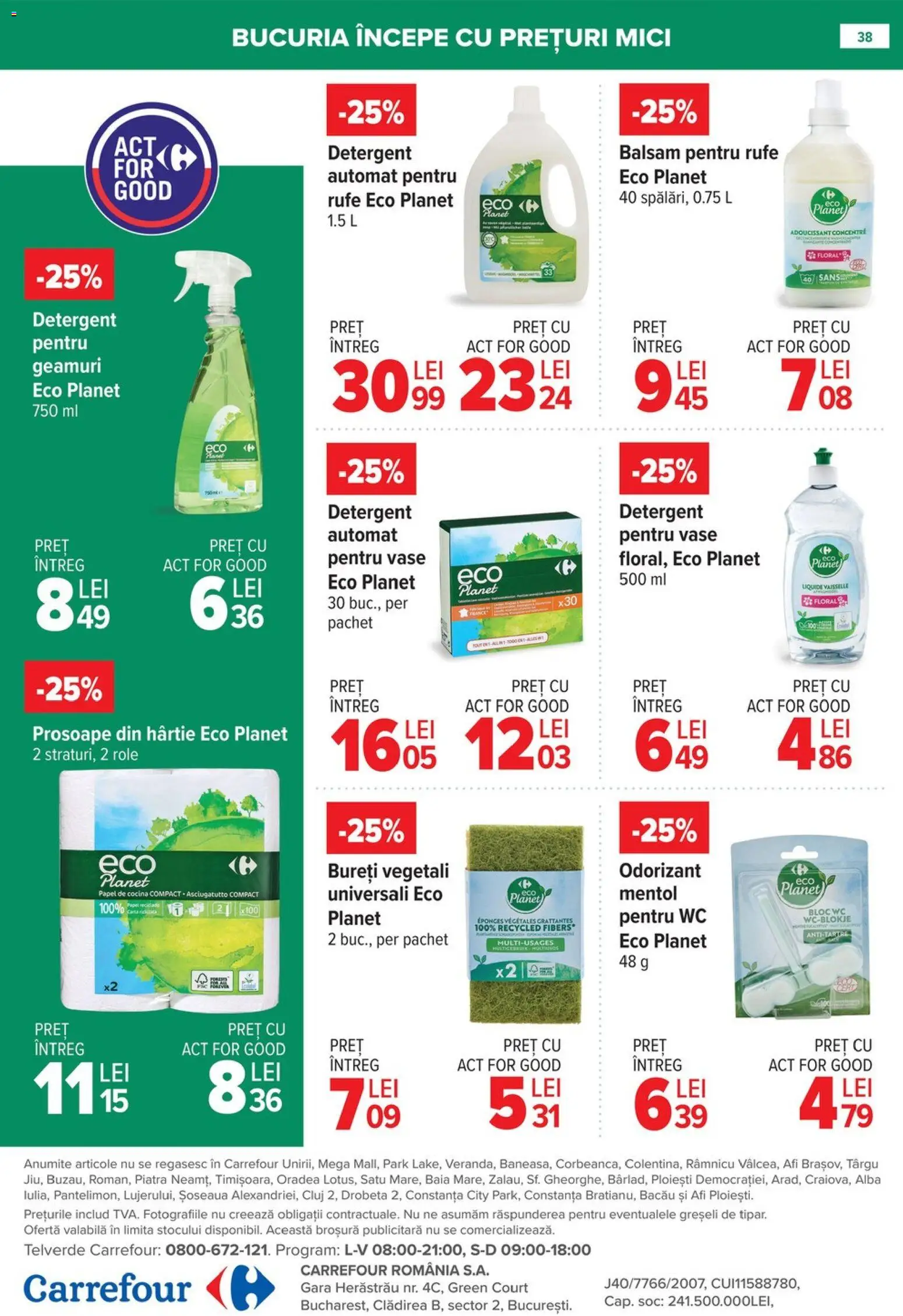 Noul catalog Carrefour – valabil de la 08.01.2026 | Pagină: 38 | Produse: Role, Mici, Balsam, Detergent