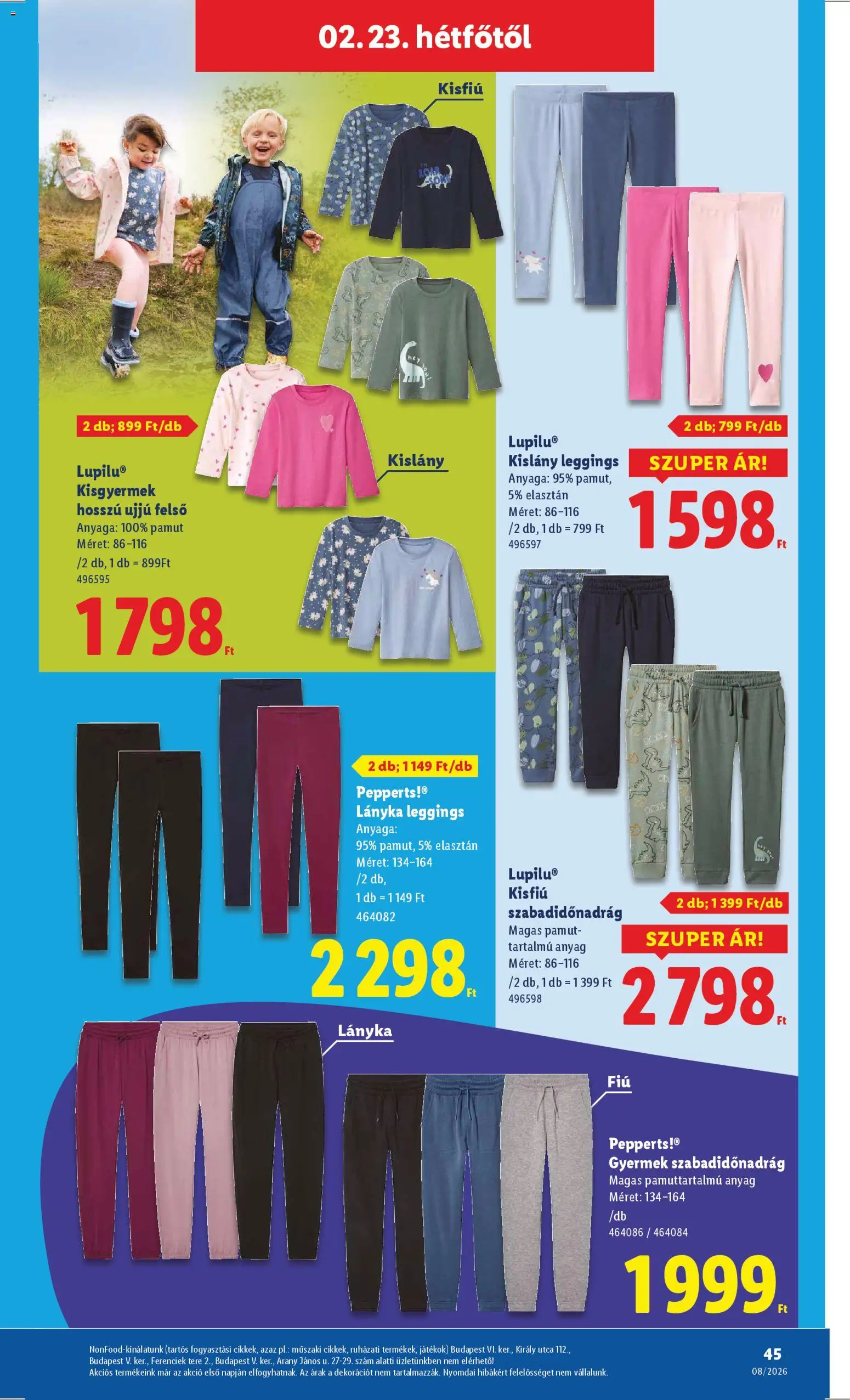 Lidl akciós ujság - amely érvényes a következő dátumtól: 19.02.2026 | Oldal: 45