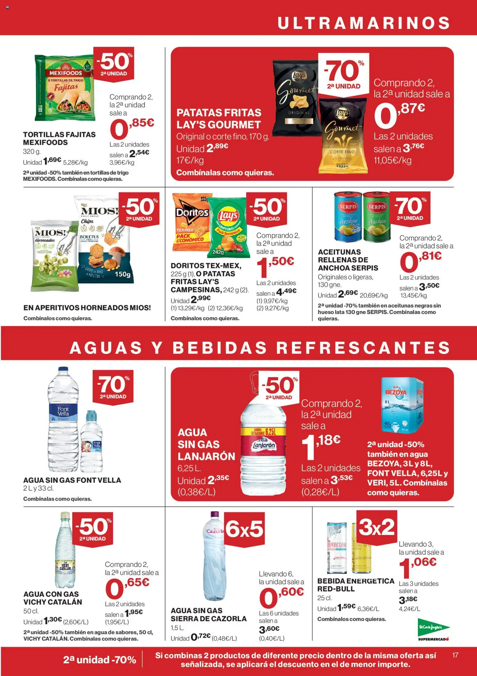 El Corte Inglés ofertas │ válido desde el 23.04.2026 | Página: 17 | Productos: Agua con gas, Anchoa