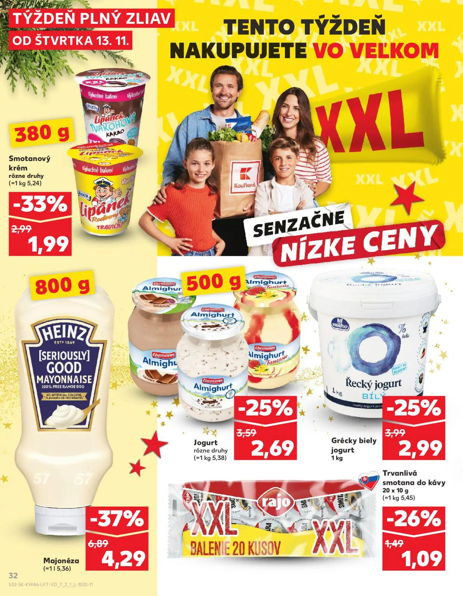 Nové Kaufland akcie – leták je platný od 13.11.2025 | Strana: 32 | Produkty: Jogurt, Smotana, Krém, Kakao