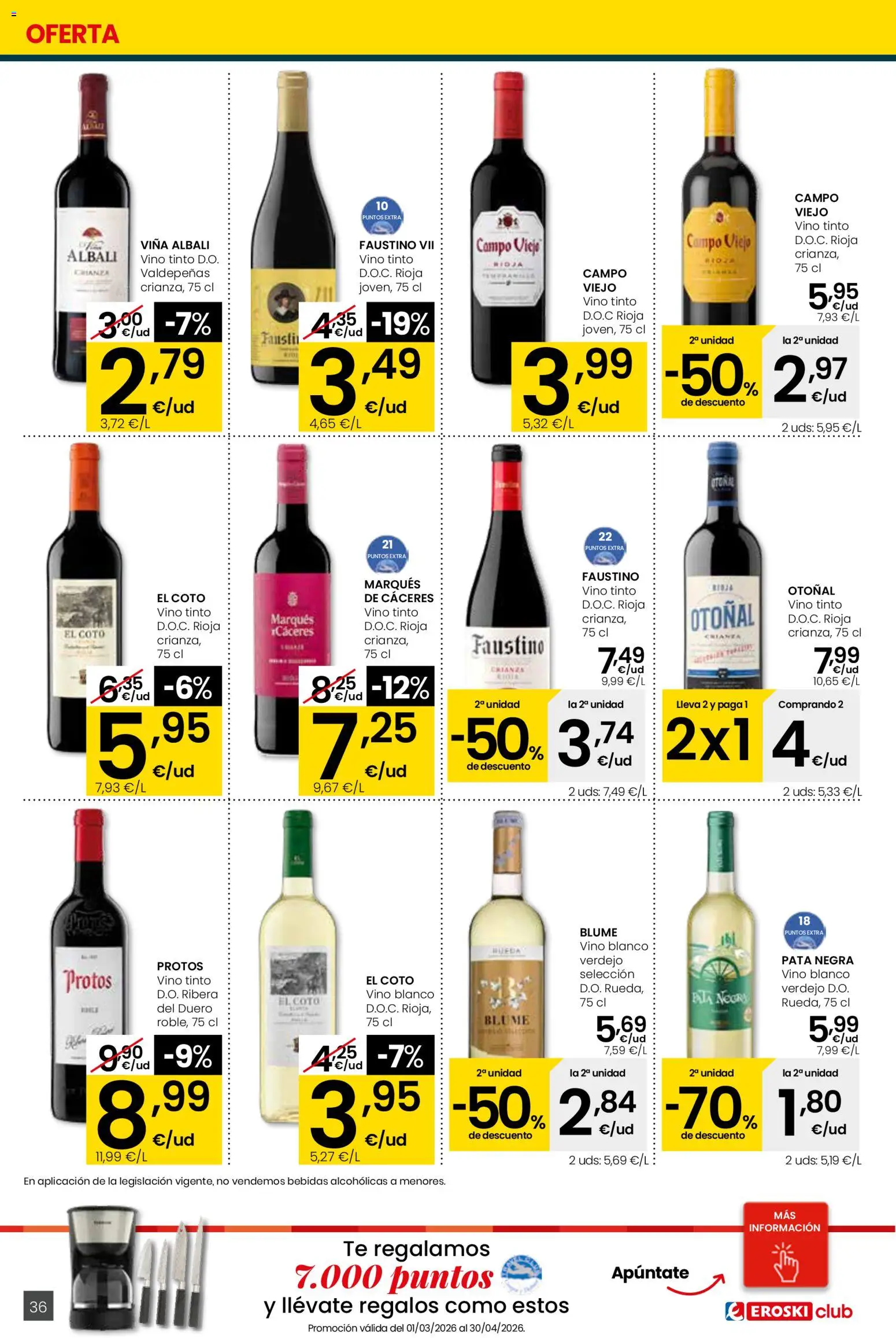 Eroski - Quieres ahorrar conmigo Center │ válido desde el 26.03.2026 | Página: 36 | Productos: Vino, Té