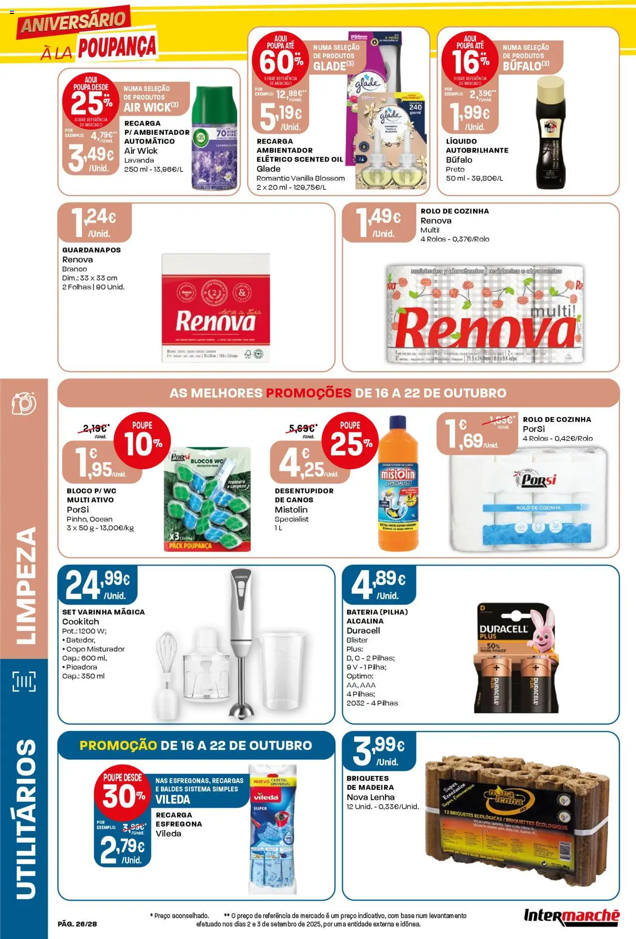 Intermarché Folheto Contact │ válido de 16.10.2025 | Página: 26 | Produtos: Guardanapos, Base, Pilhas, Bateria