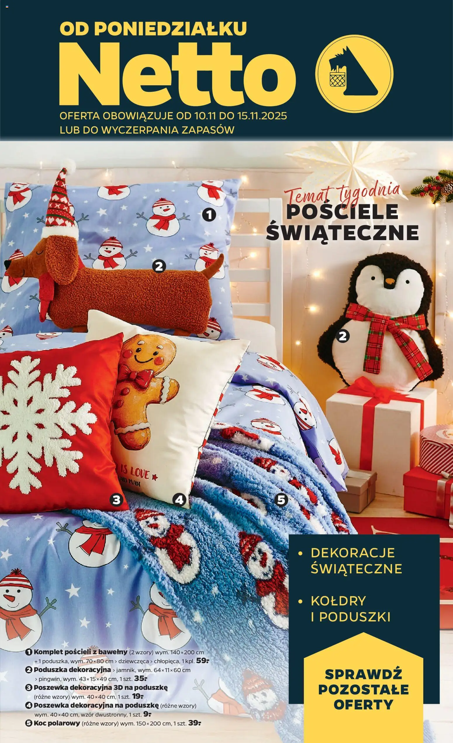 Netto gazetka - Non Food od 10.11.2025 | Strona: 1 | Produkty: Poduszka, Koc