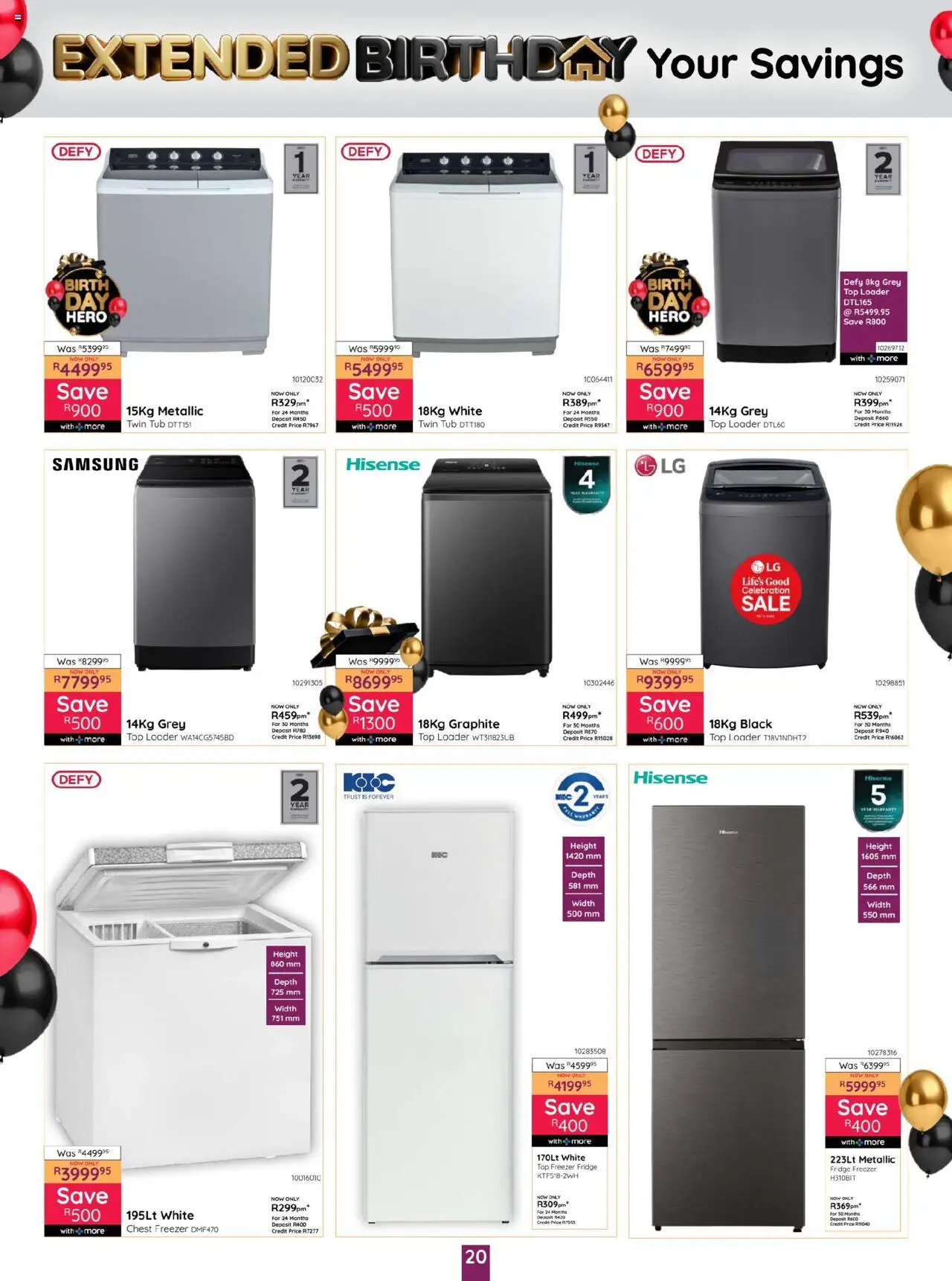 Bradlows Specials │ valid from 19.06.2025 | Page: 20 | Products: Freezer, Freezer fridge, Fridge, Chest freezer