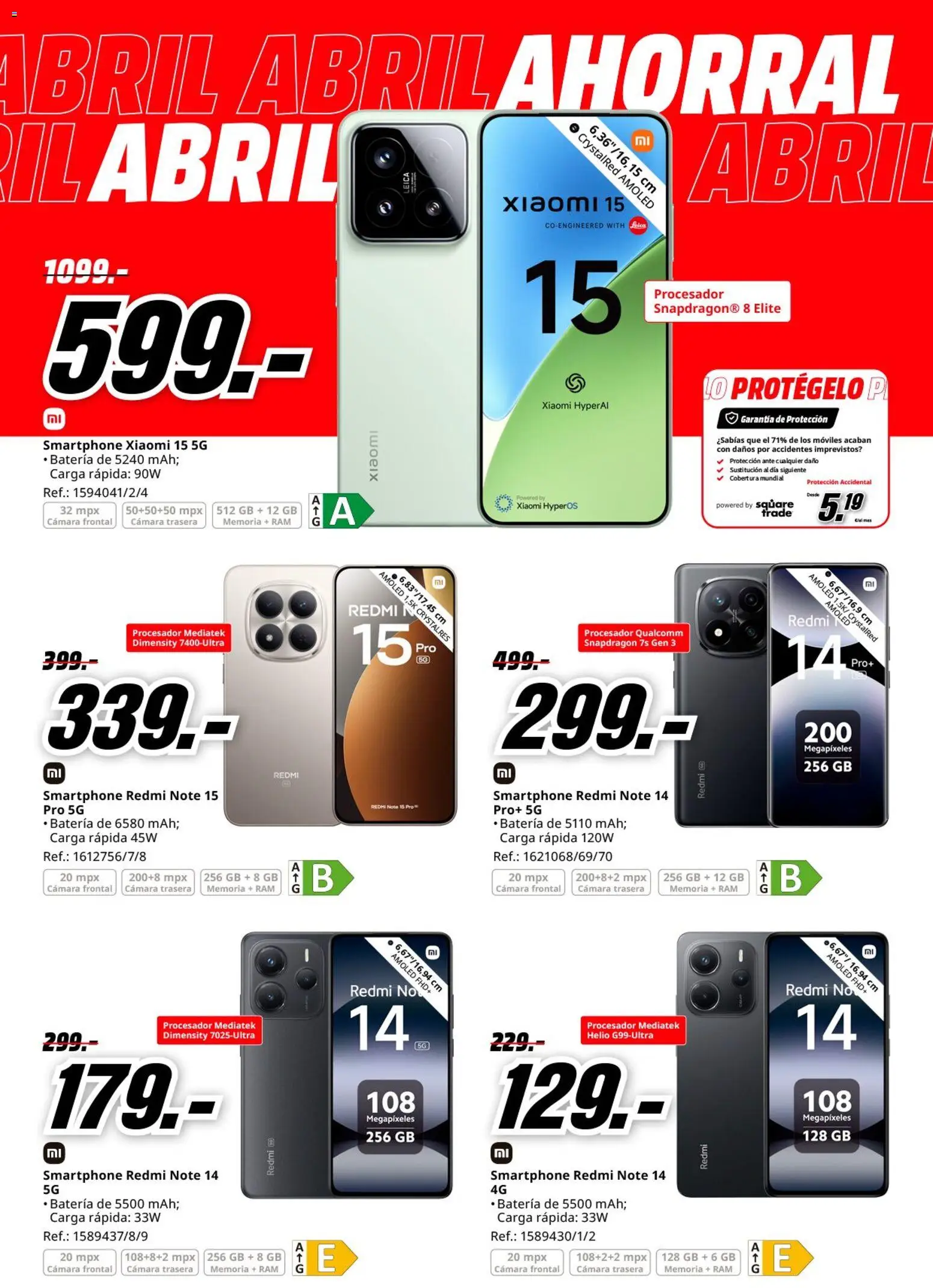 Media Markt folleto │ válido desde el 23.04.2026 | Página: 5 | Productos: Smartphone Xiaomi, Smartphone, Cámara, Batería