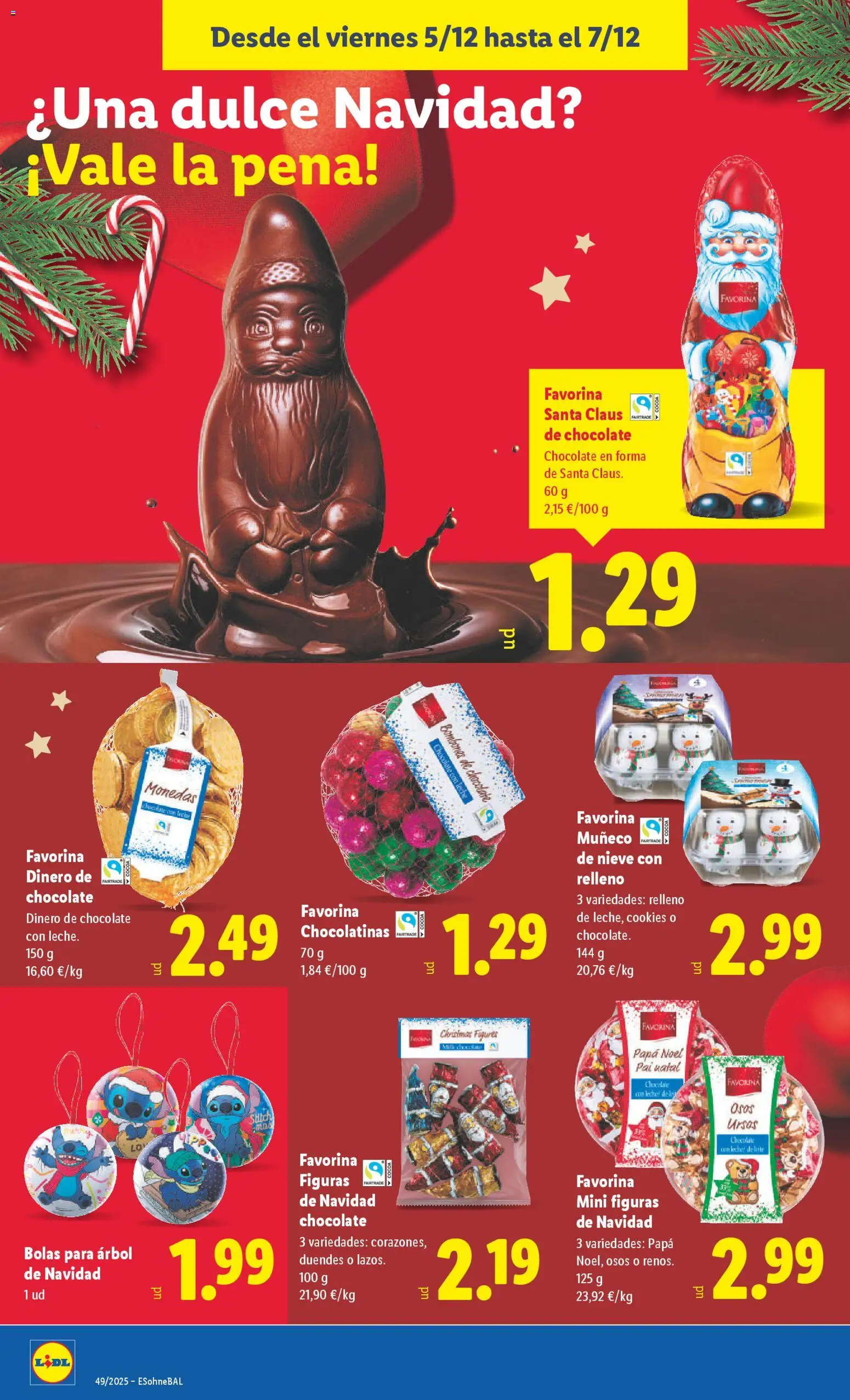 Lidl folleto │ válido desde el 01.12.2025 | Página: 48 | Productos: Chocolatinas, Leche, Chocolate, Chocolate con leche