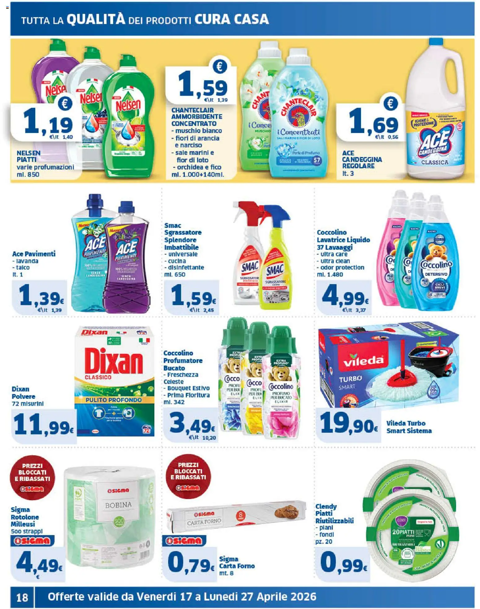 Volantino SIGMA del 17.04.2026 | Pagina: 18 | Prodotti: Talco, Sale, Lavatrice, Orchidea