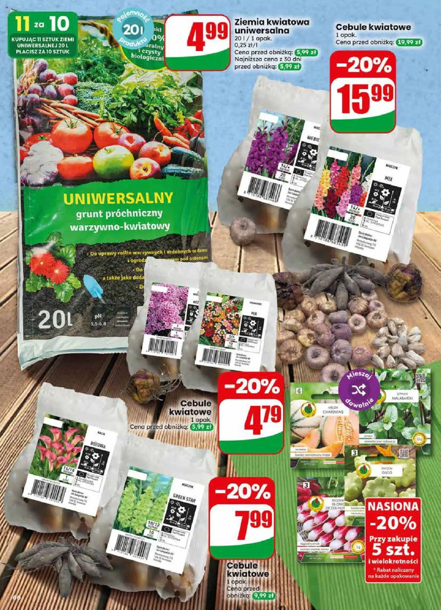 Dino gazetka od 29.04.2026 | Strona: 66 | Produkty: Ziemia, Nasiona, Cebule