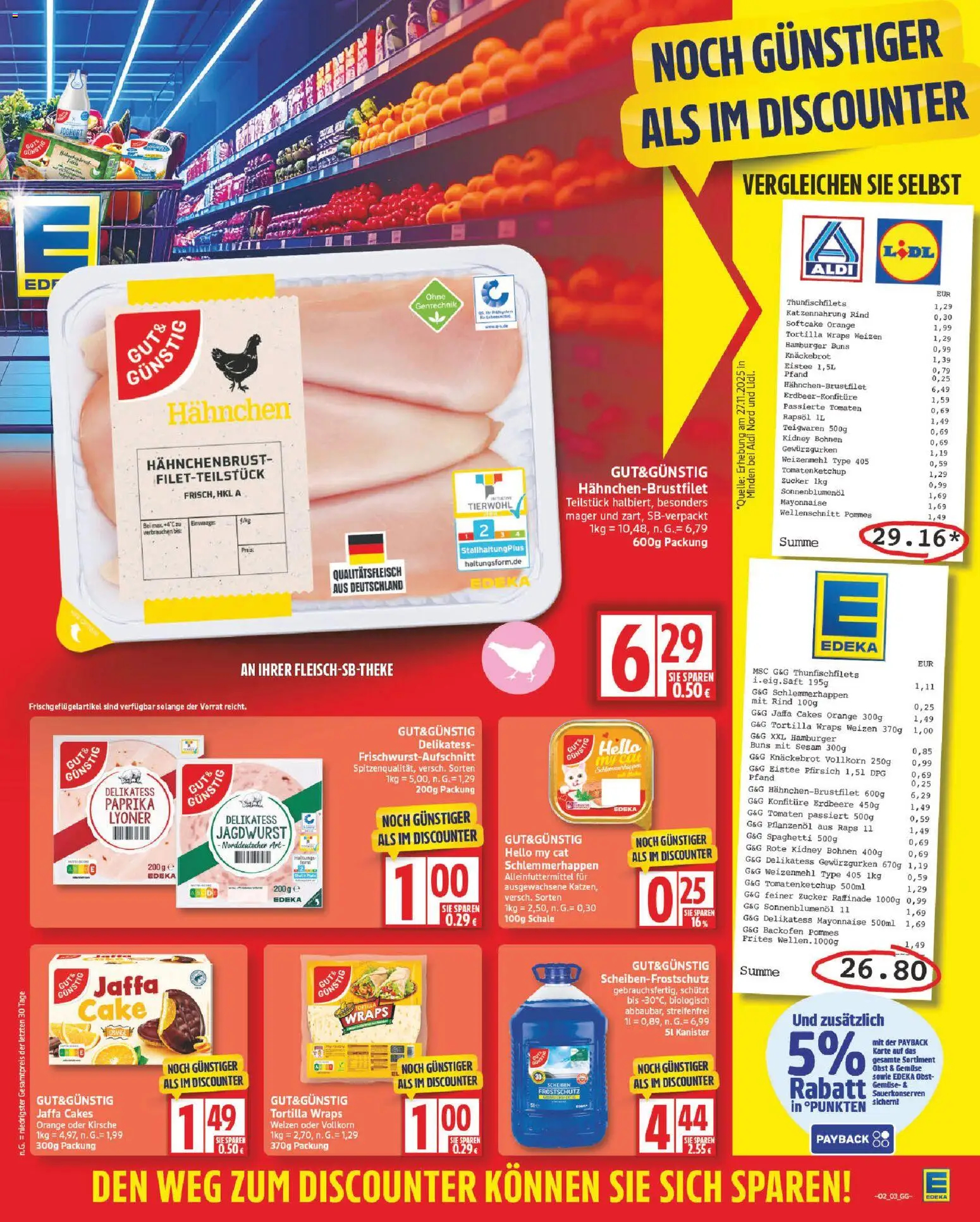 Edeka Prospekt 	 – gültig ab 05.01.2026 | Seite: 3 | Produkte: Hahnchen, Rapsöl, Obst, Pfirsich