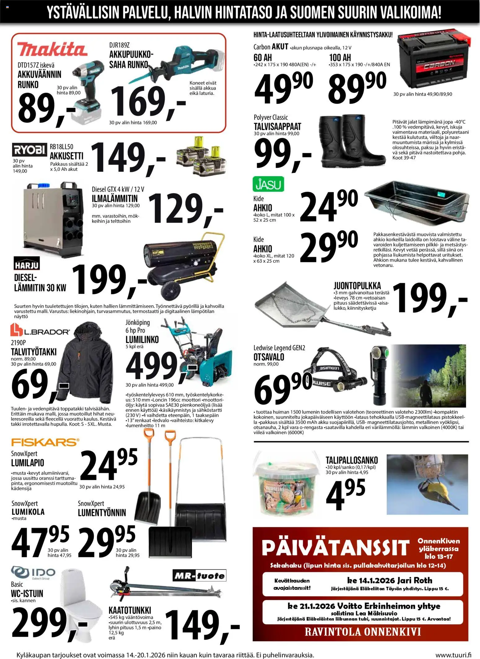 Tuuri tarjoukset – voimassa 14.01.2026 alkaen | Sivu: 4 | Tuotteet: USB, Takki, Öljy, Toppatakki